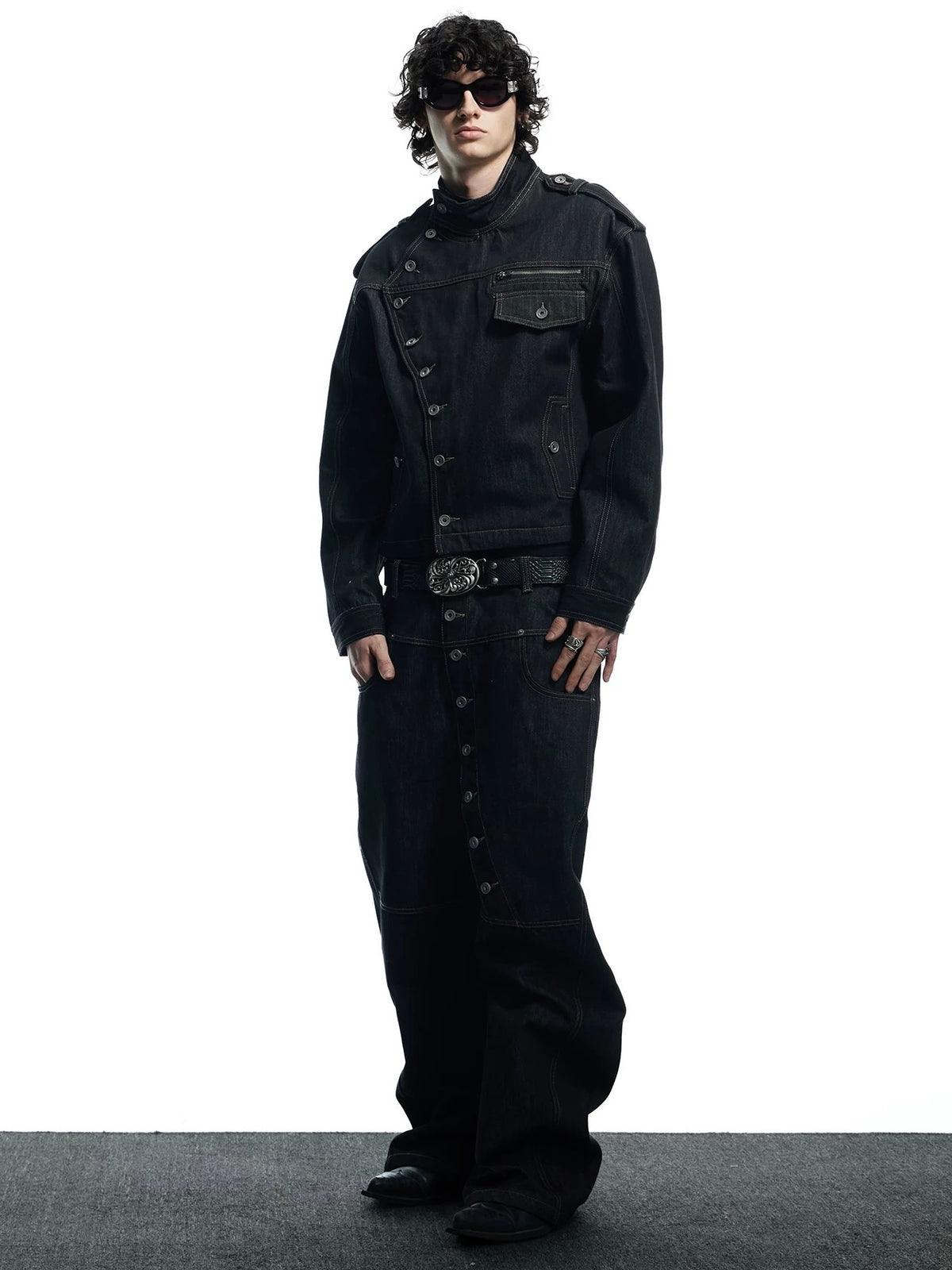 【DND4DES】Raw Denim Long Button Jacket