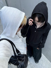 受注制【nmtc+】hooded henley neck long sleeve (3color)