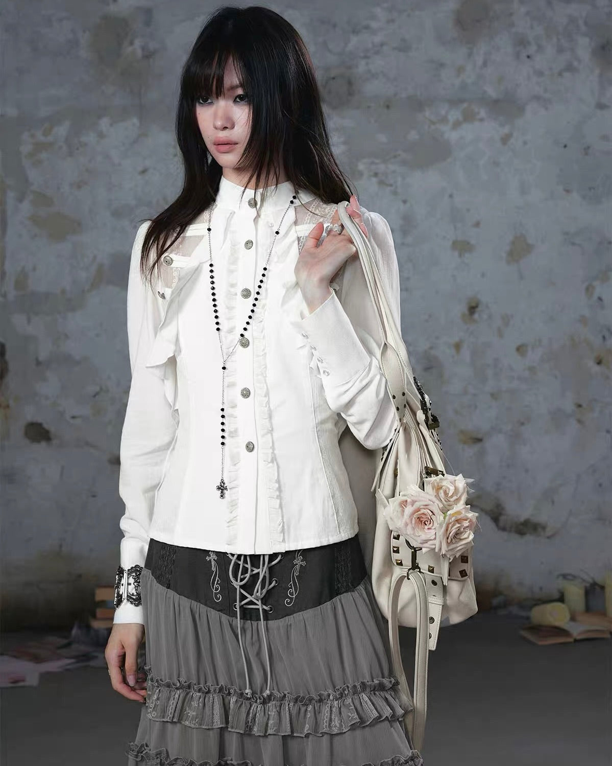 【Cest Nous】Napoleon Ruffled Blouse