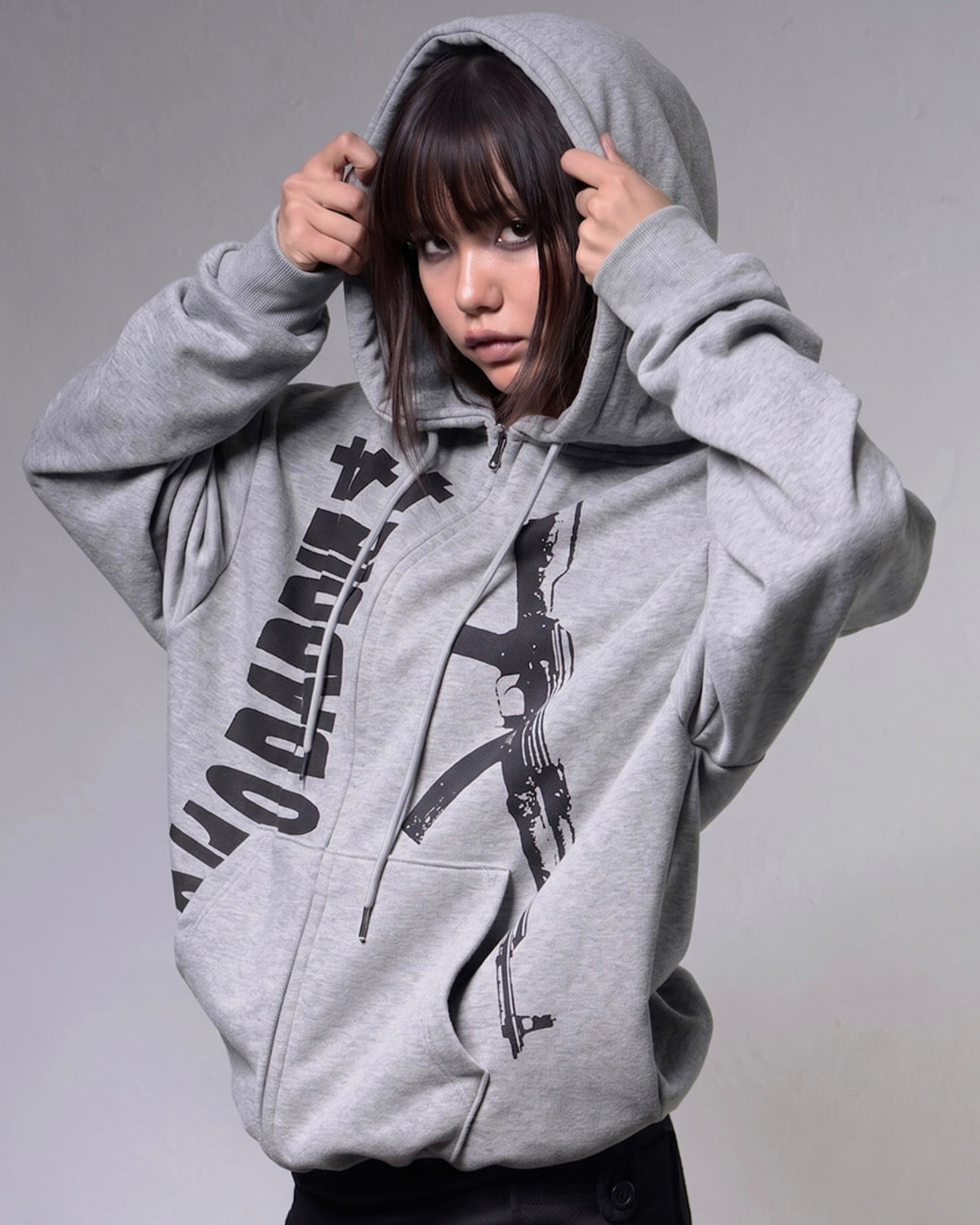【FANCY CLUB】BADDIE HOODED ZIP-UP