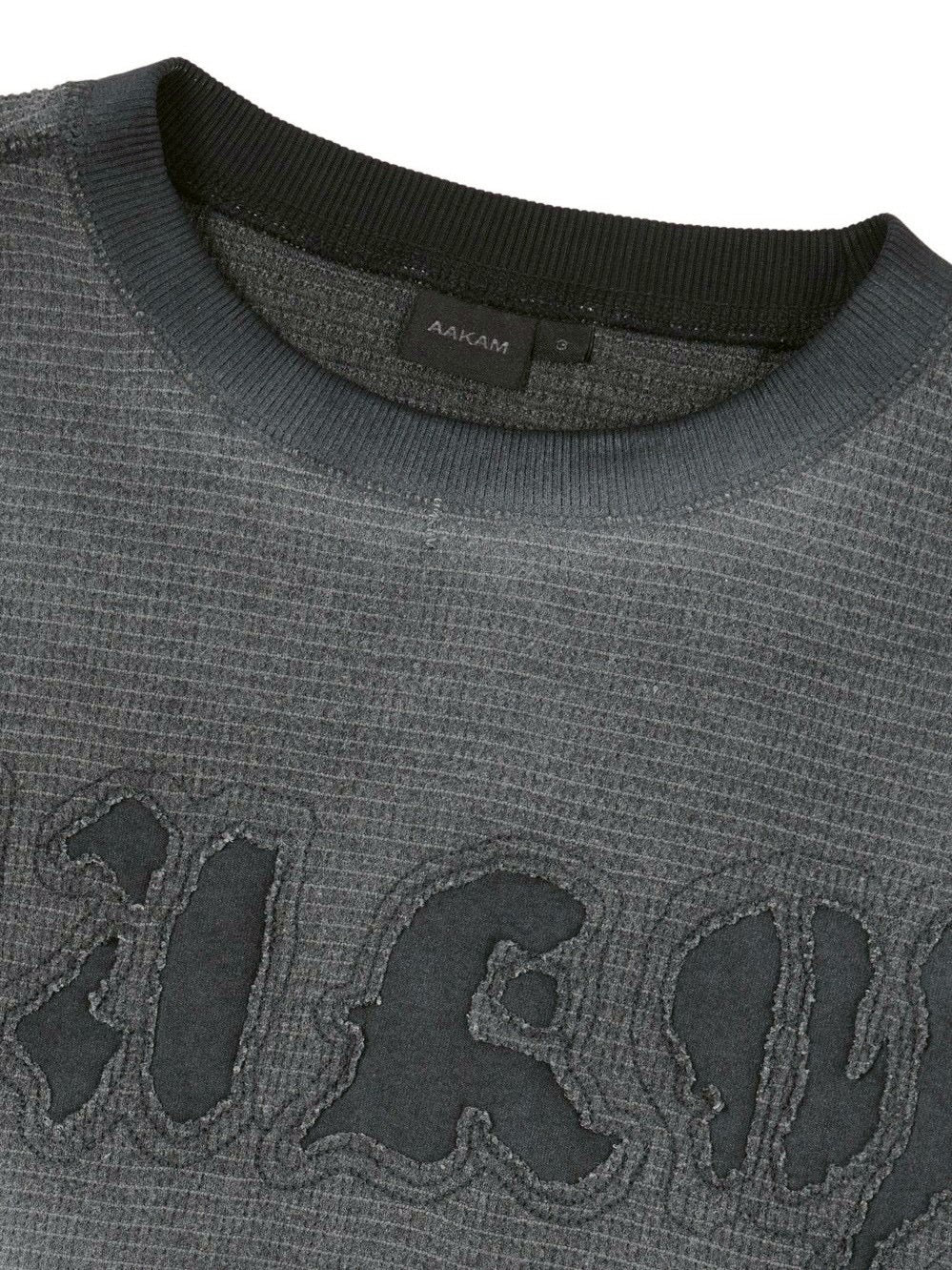 【AAKAM】Reverse Patch Waffle Half Top