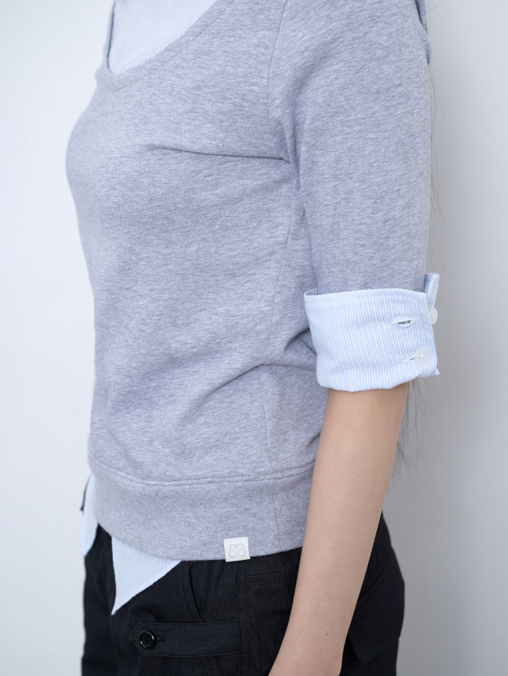 【TUOMIO】ASYMMETRIC COLLAR TOP