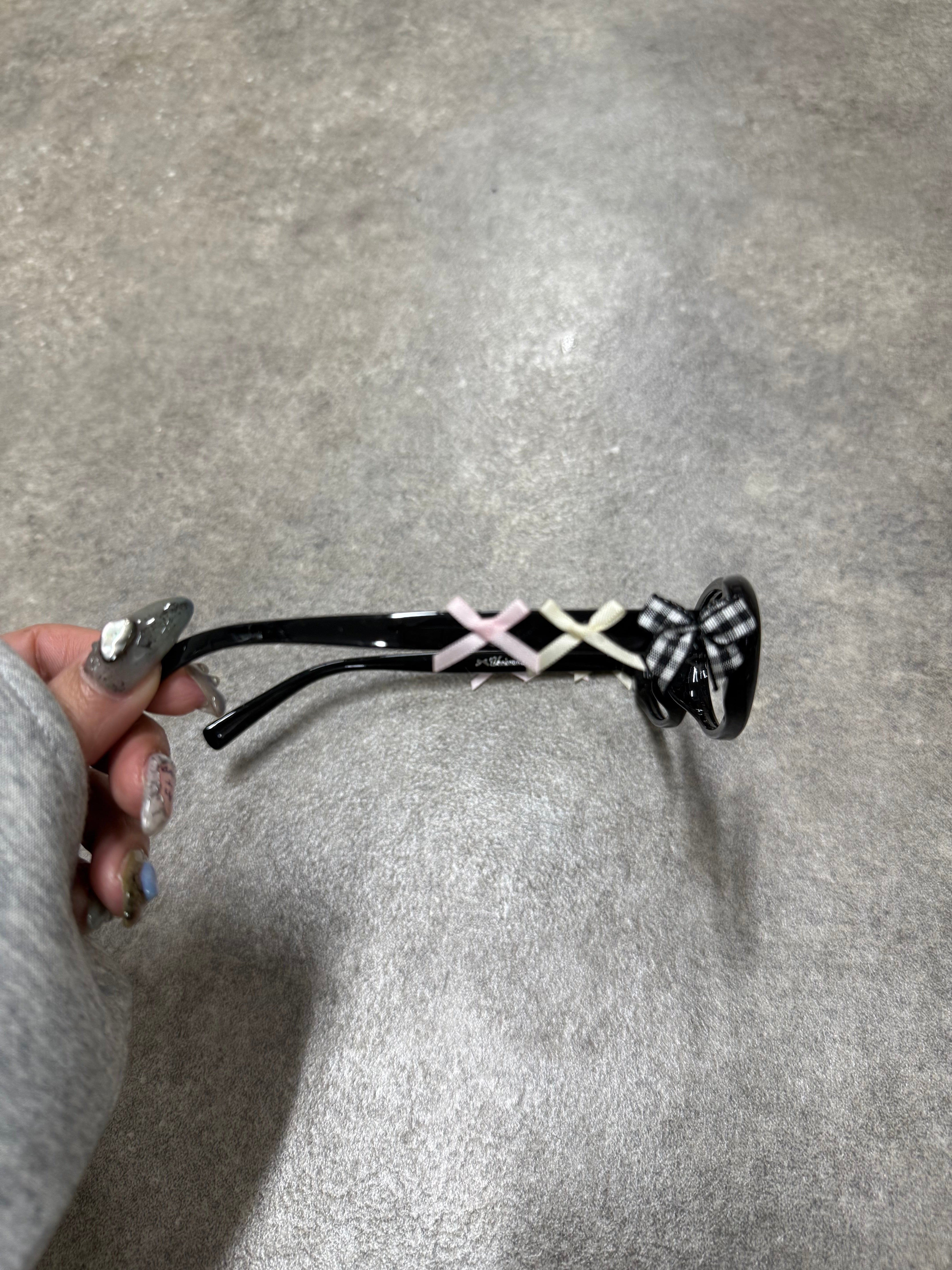 【Nerd out XU】ribbon design oval glasses