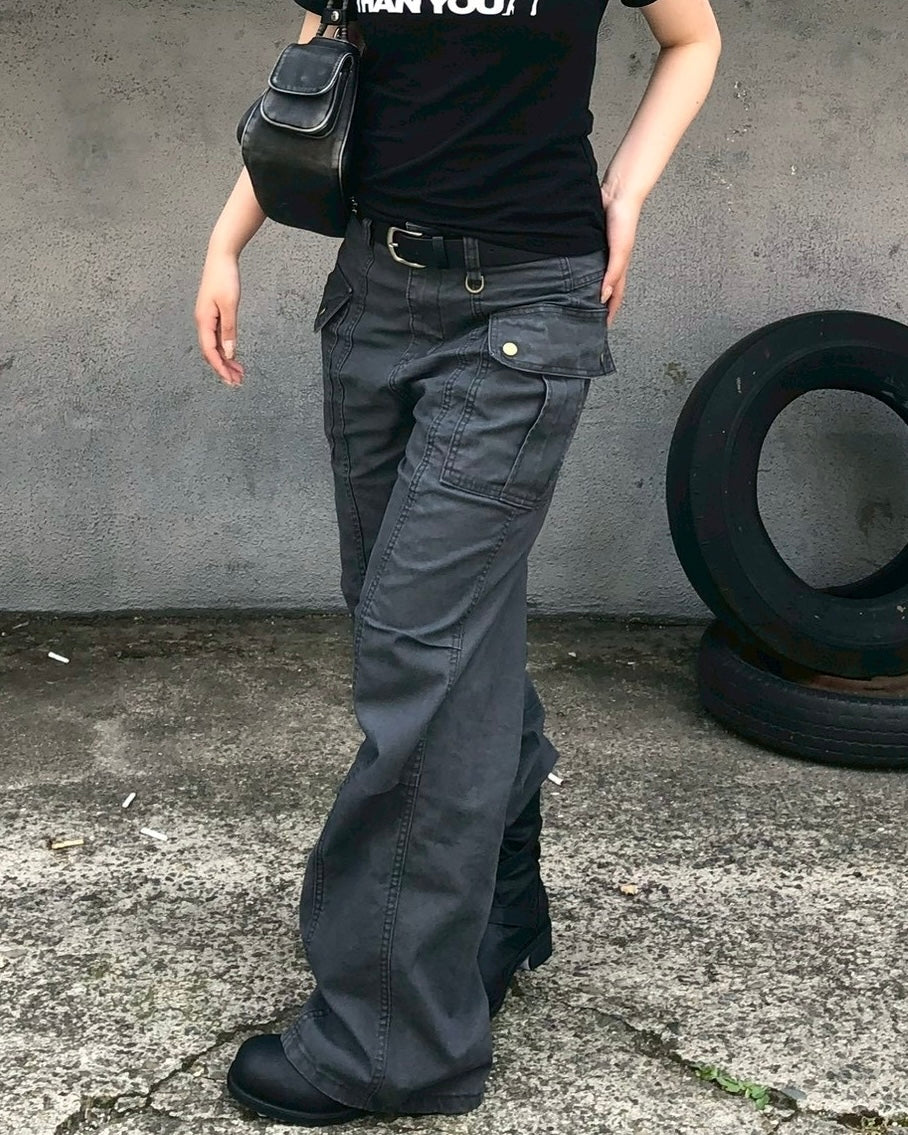 【OaKS】Deep-dyed Cut-out Pants (2color)
