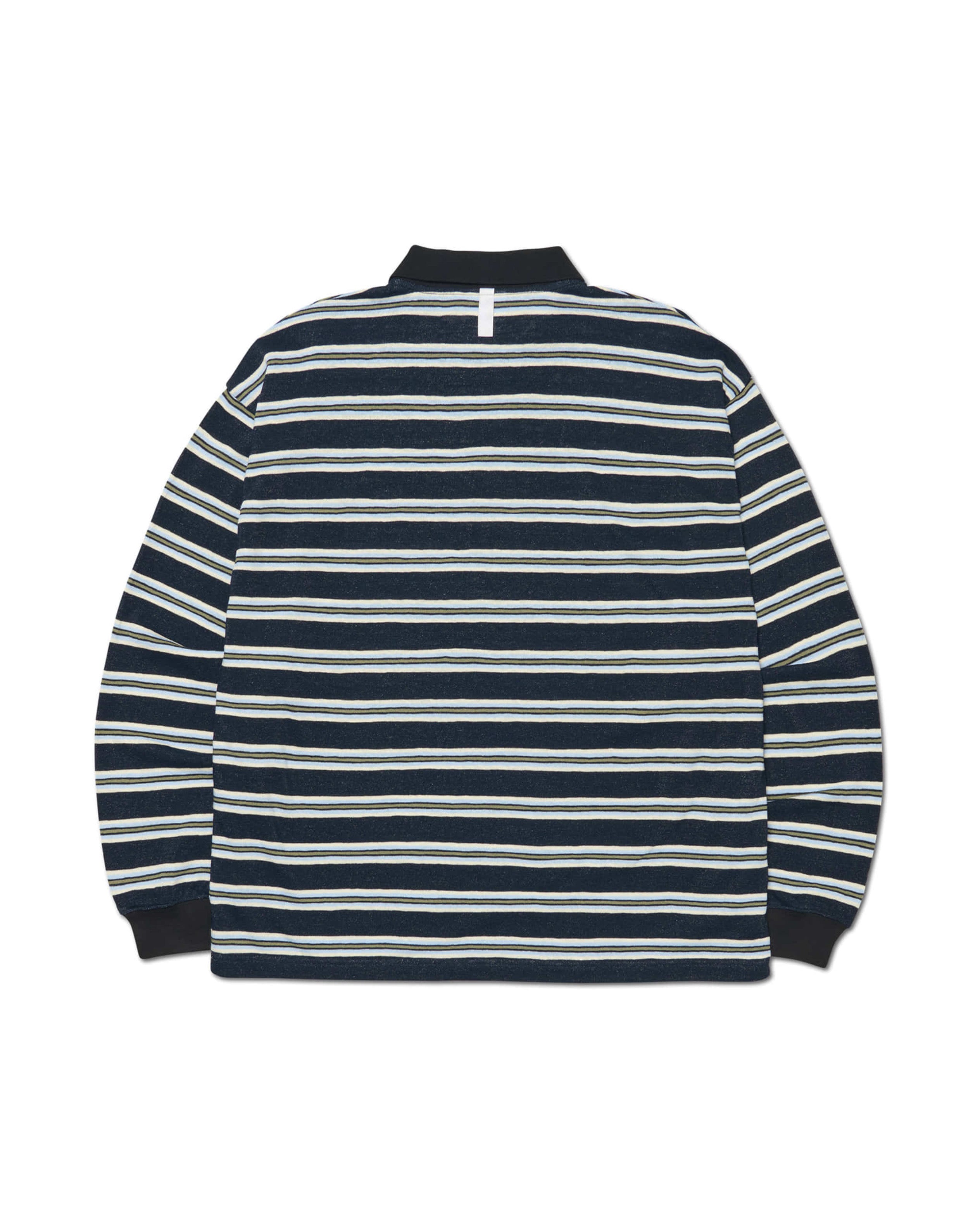 【NOMANUAL】STRIPE POLO LONG SLEEVE TEE