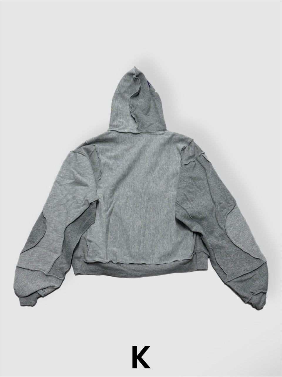 【Re +】double zip cutting switch hoodie (gray)