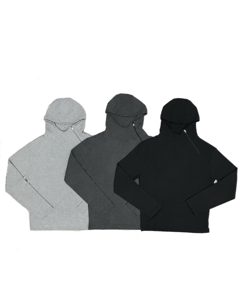 受注制【nmtc+】Diagonal Zip Hood Top (3color)