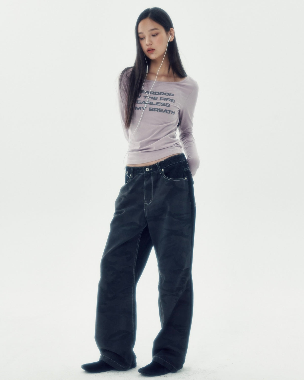 【runningHIGH】LETTERING SLIM L/S TEE