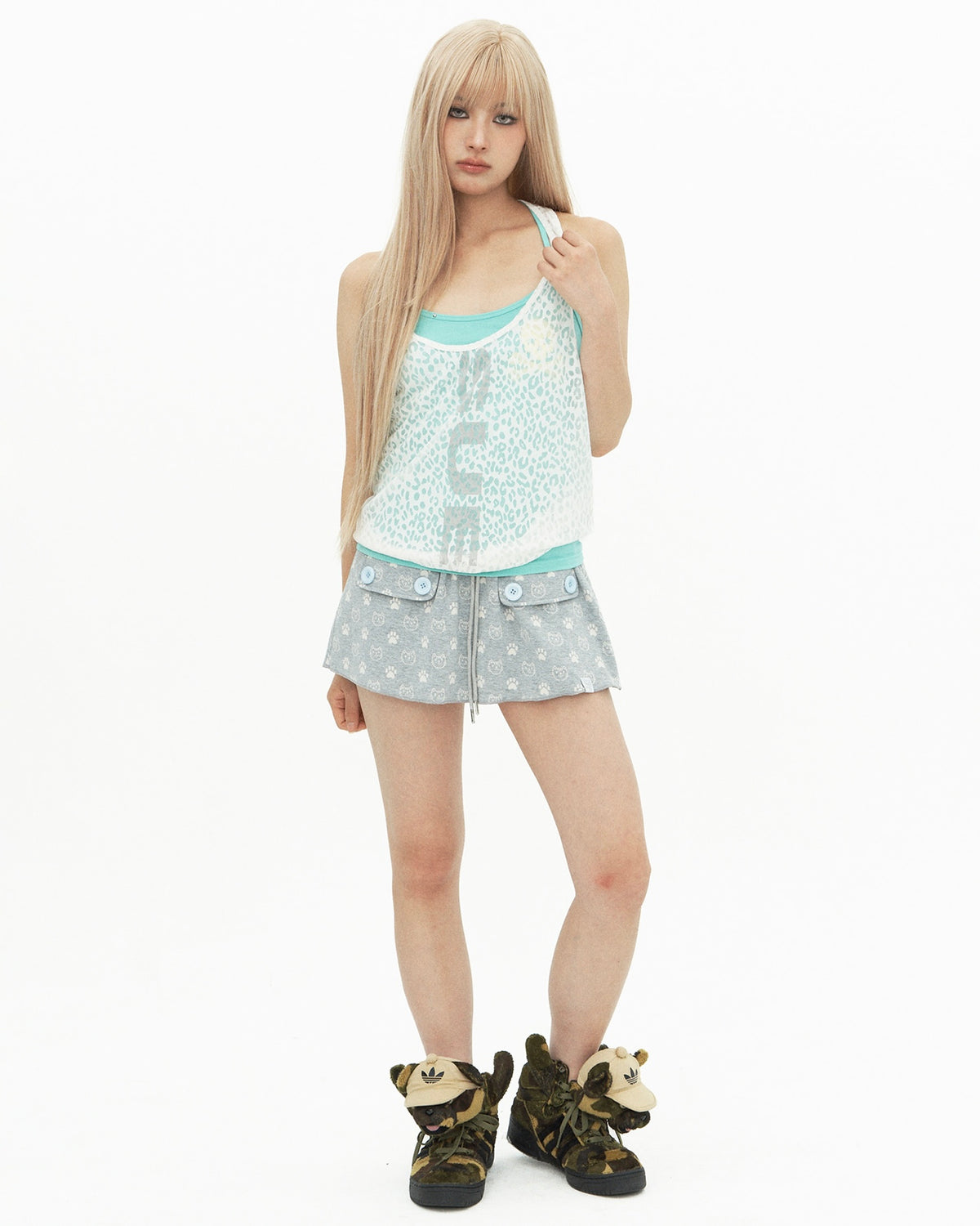【SETUP-EXE】SHEER LEOPARD LOOSE SLEEVELESS