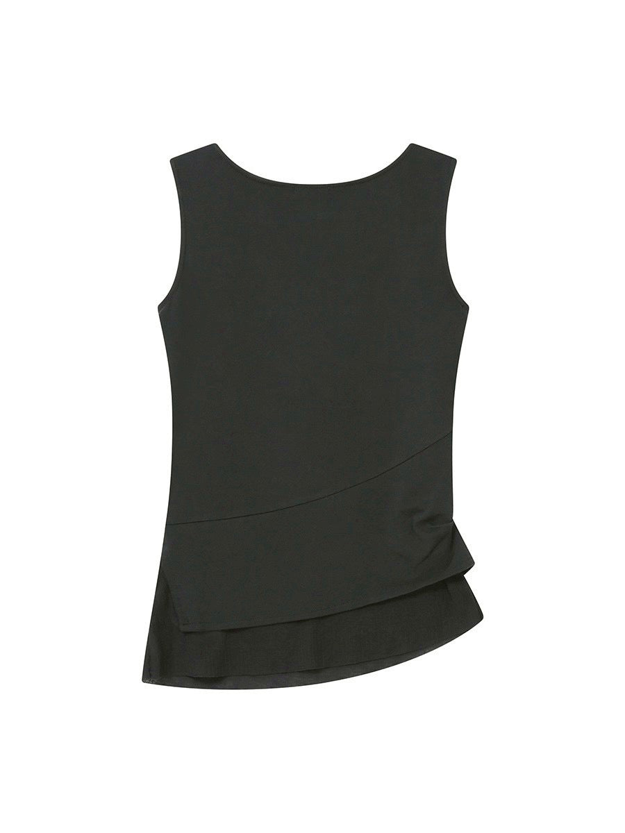 【Miseki seoul】Unbalanced sheer layered sleeveless
