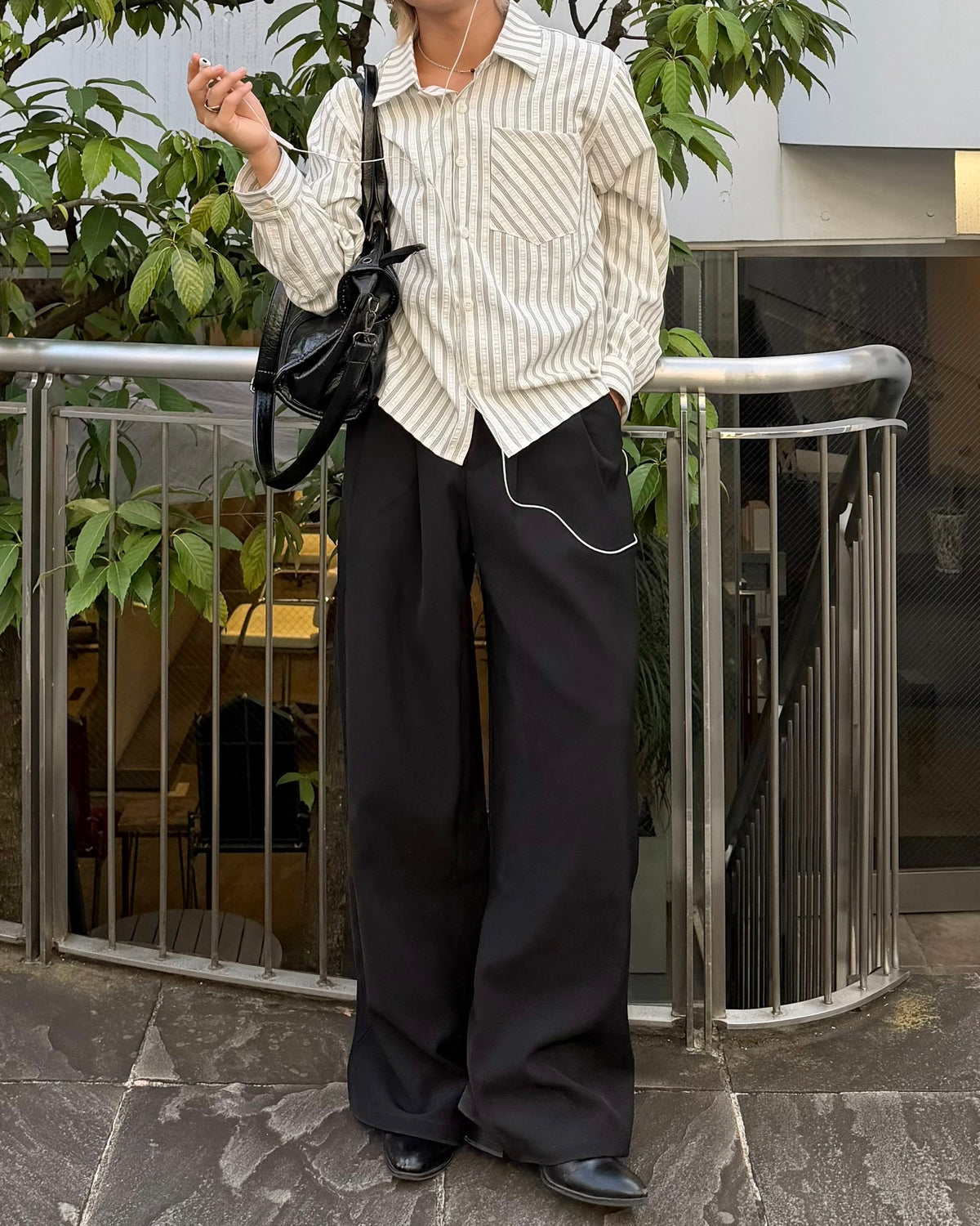 国際配送【RENOL】stripe boxy shirt