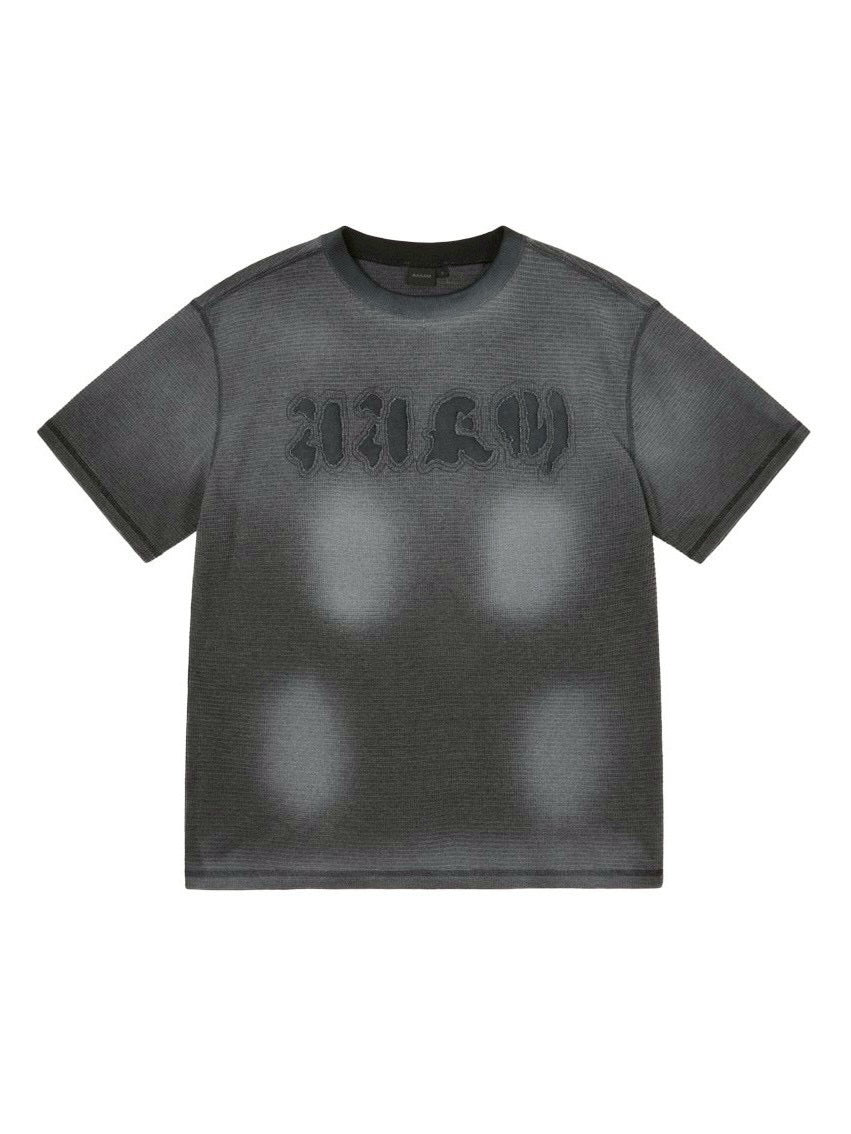 【AAKAM】Reverse Patch Waffle Half Top