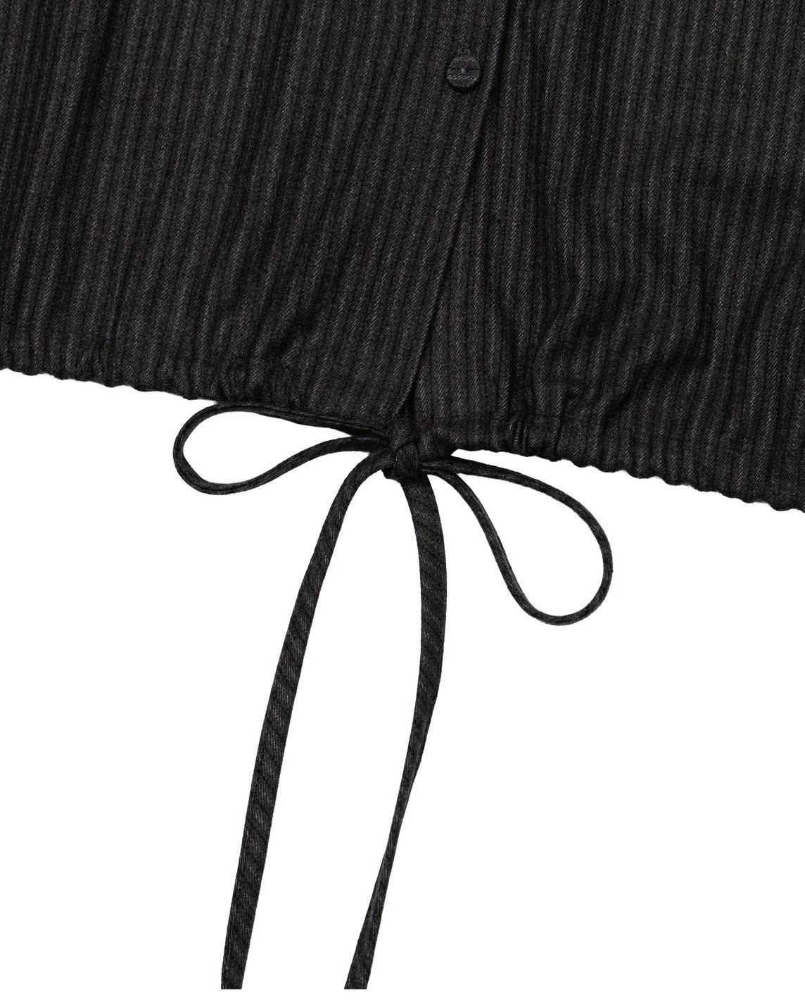 【Uglyshadow】STRIPE RUFFLE HOODED SHIRT