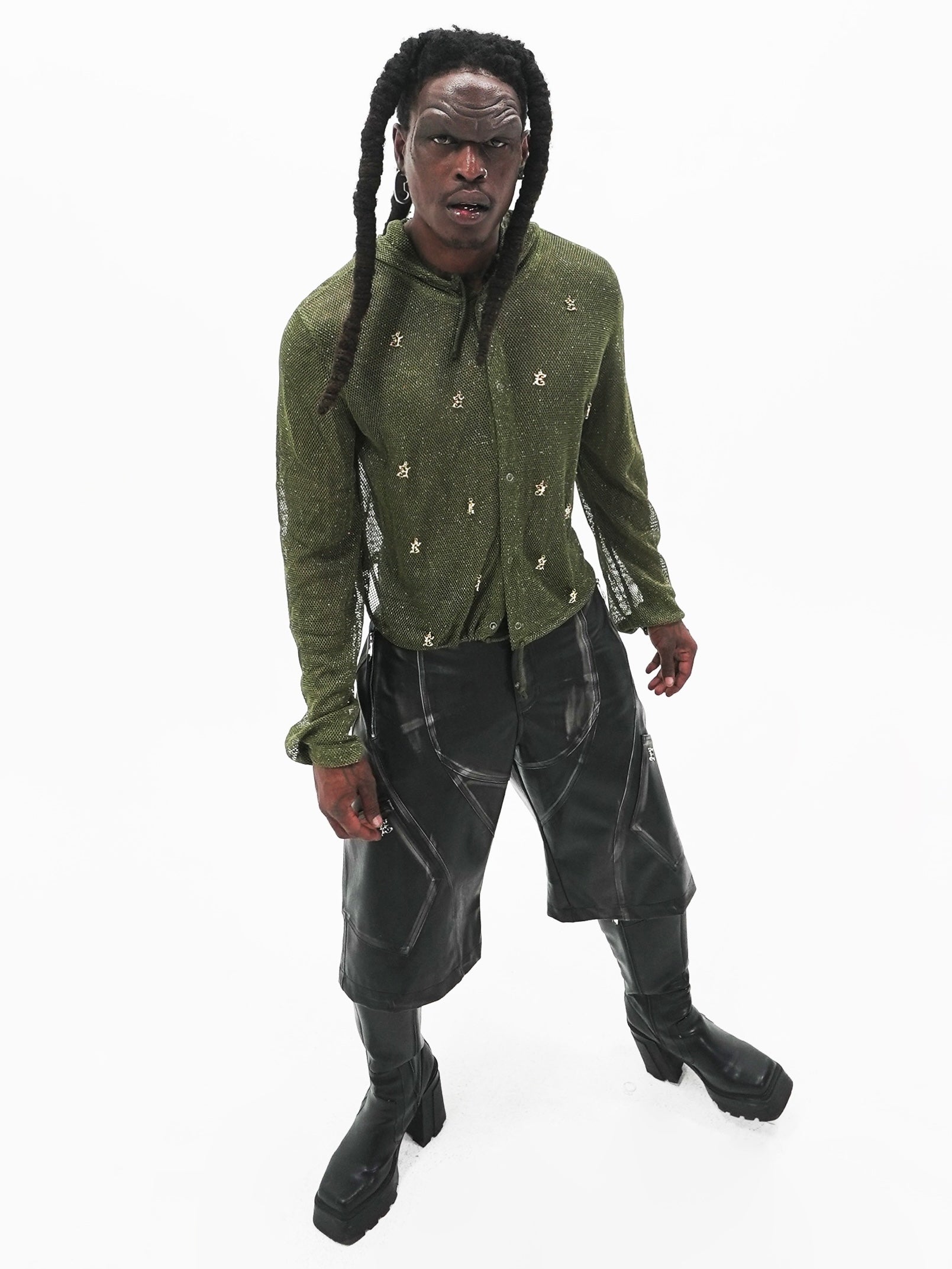 【E RIN AI E】E STARDUST MESH SNAP HOODIE