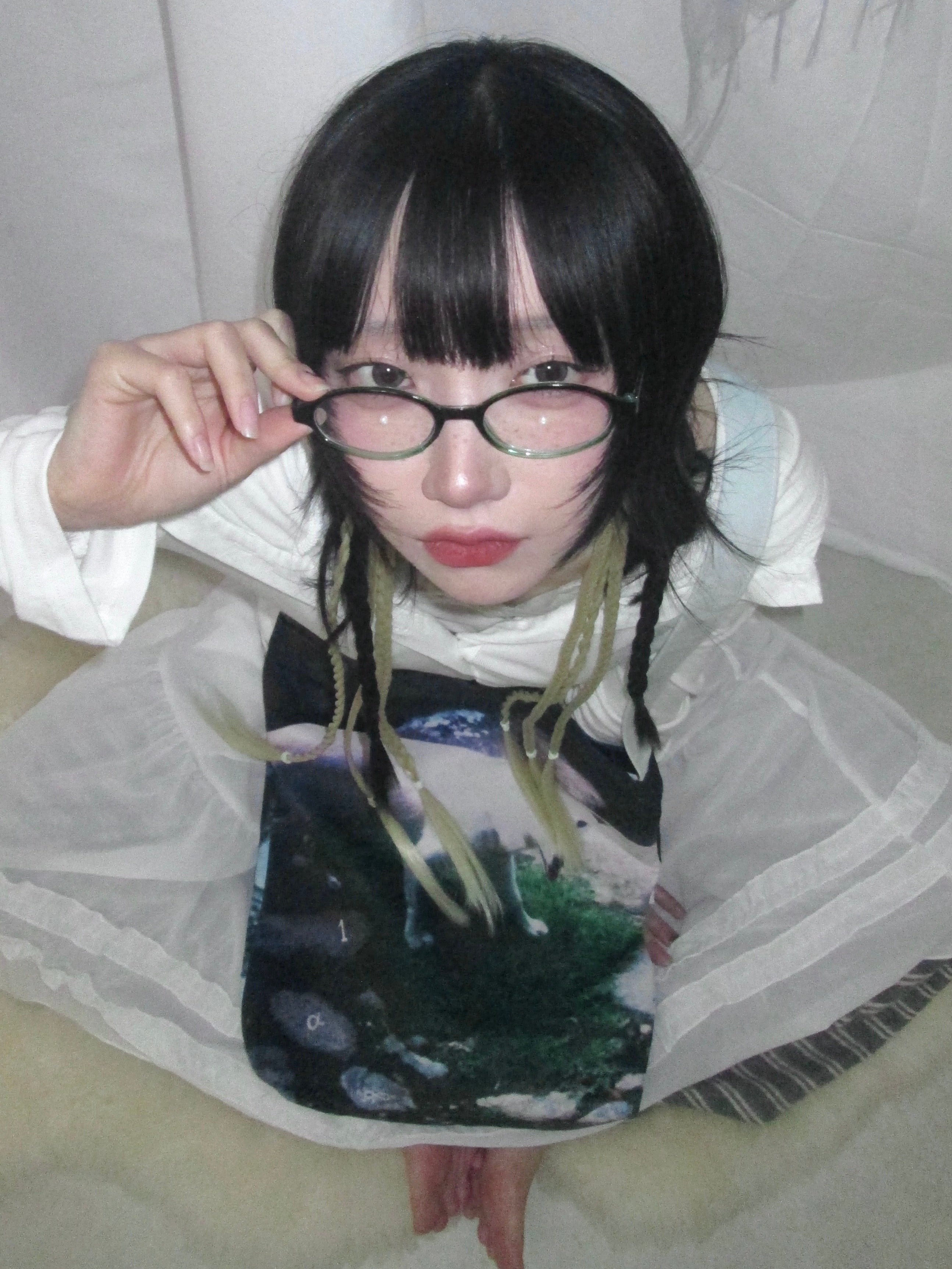 5/29 20:00発売 国際配送【Nerd out XU】color oval retro glasses (3color)