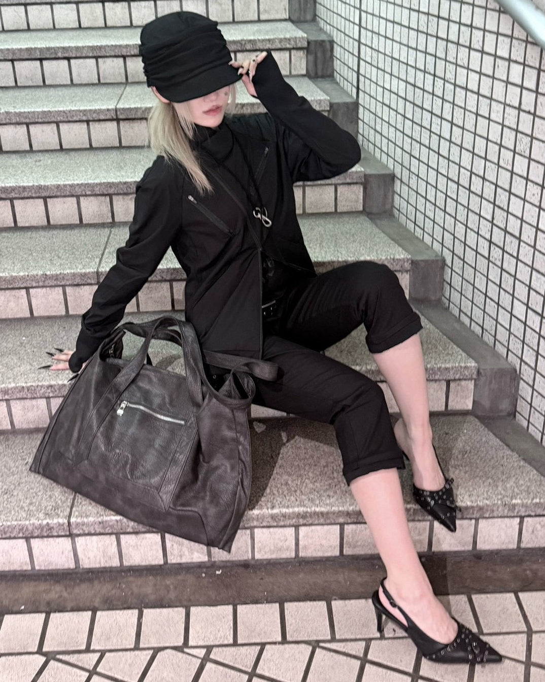 受注制【nmtc+】Asymmetric pocket zip-up Slim Jacket
