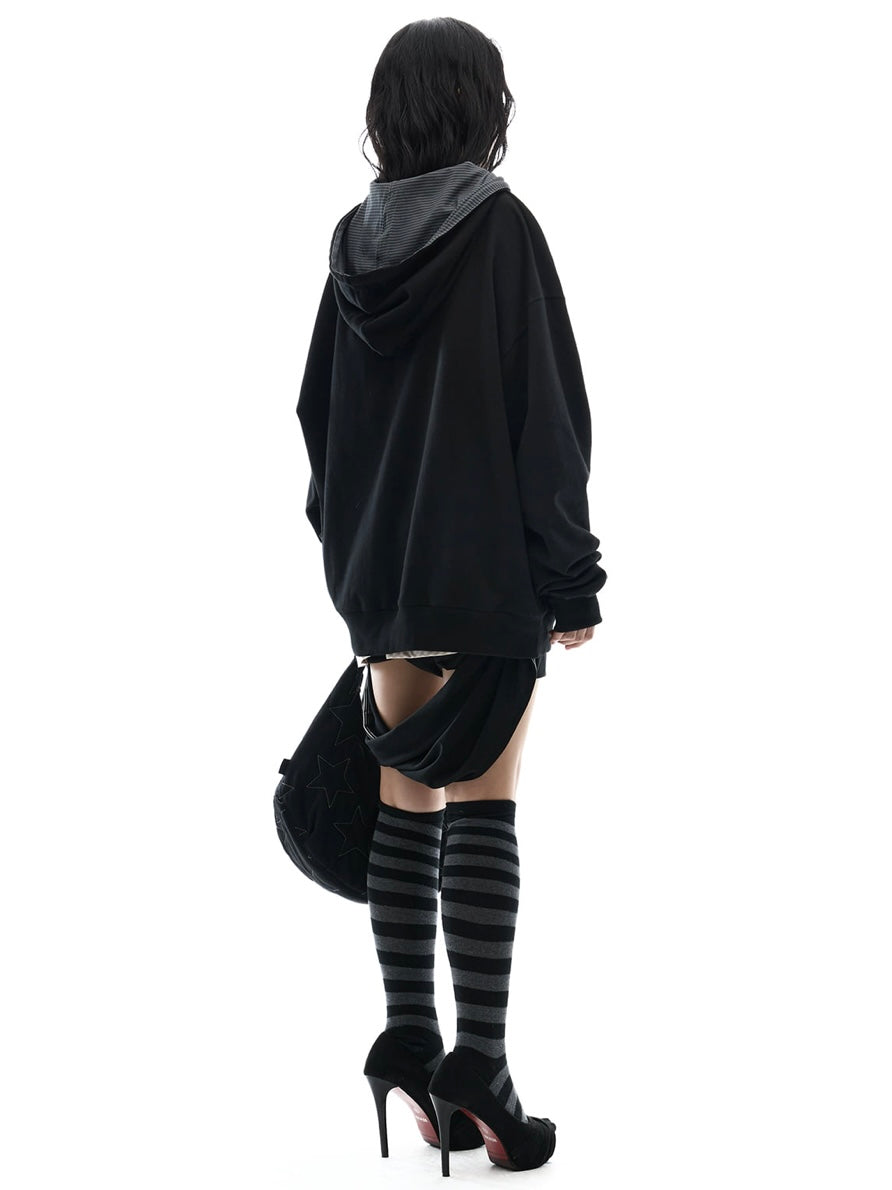 【OJOS】Hotfix Logo Hoodie Zip-up