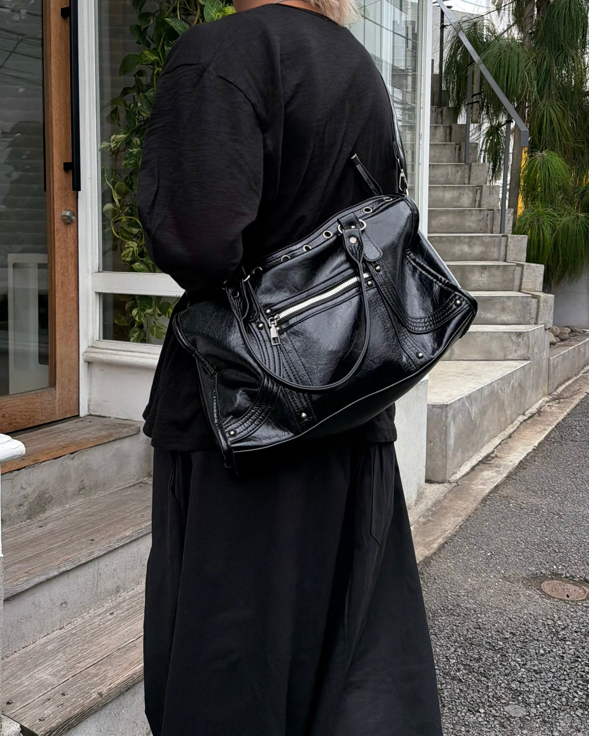 国際配送【RENOL】2way faux leather boston bag