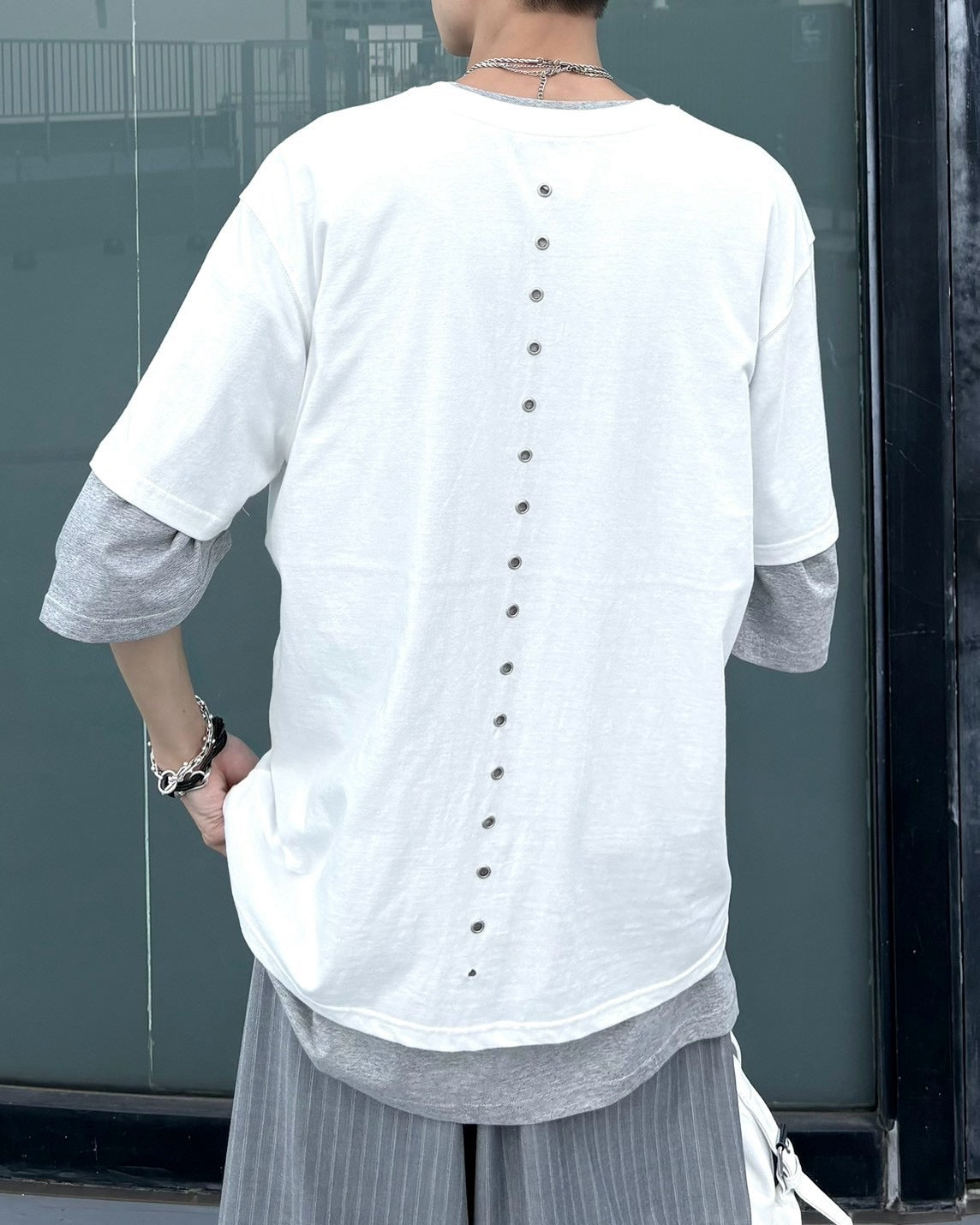 受注制【nmtc+】Eyelet Cutout Tee (2color)