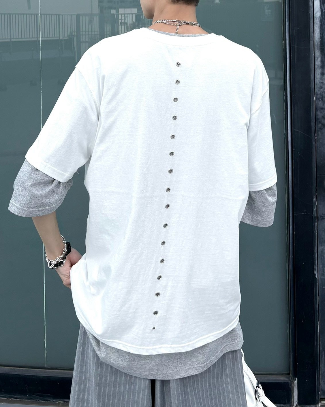 受注制【nmtc+】Eyelet Cutout Tee (2color)