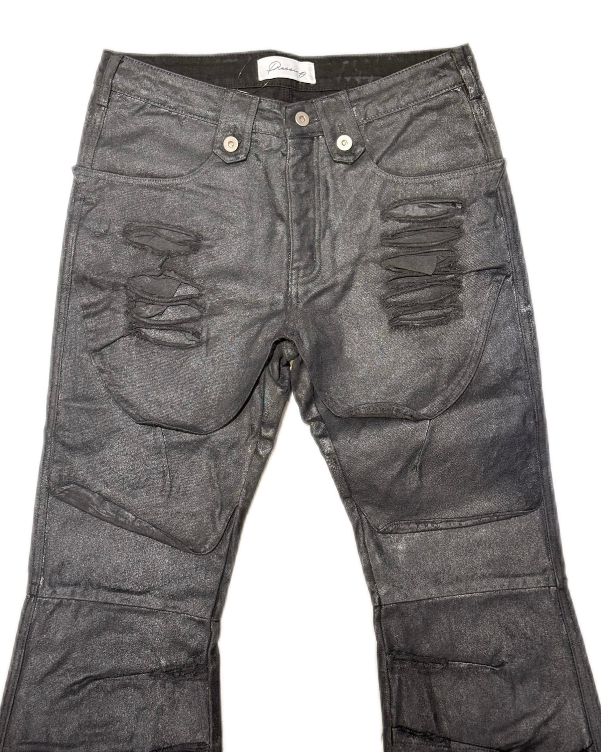 国際配送【Never mind the XU】DISTORTED LAYERED FLARE PANTS
