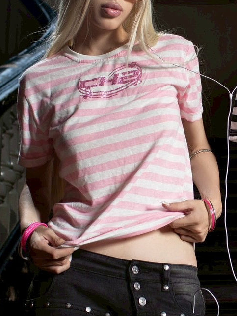 【CH2】MUSIC STRIPPED TSHIRT