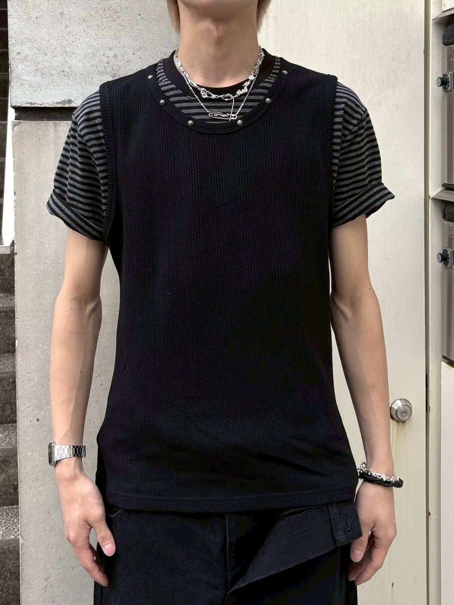 6/19 20:00発売 受注制【nmtc+】Studded Rib Tank Top (3color)