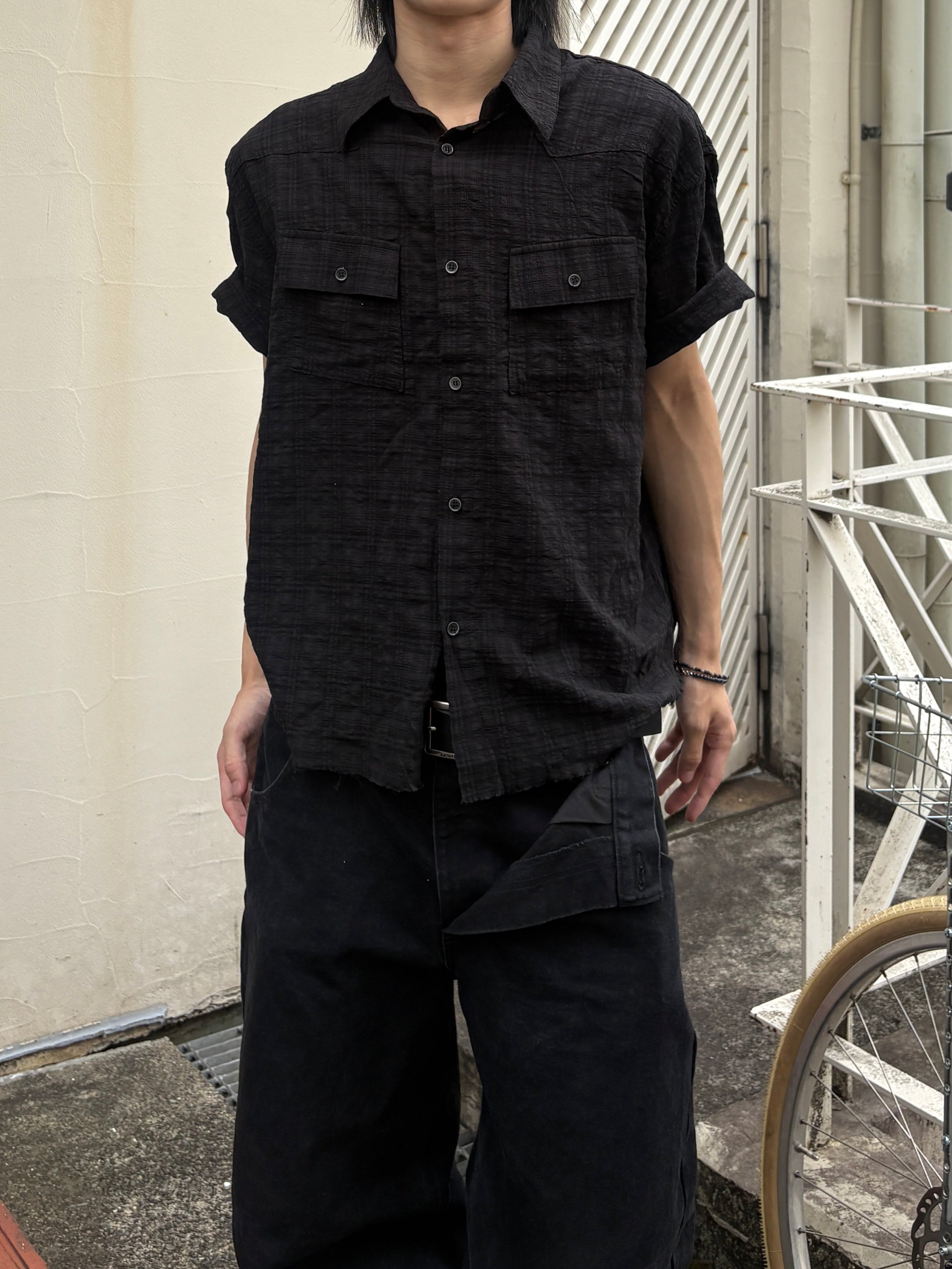 受注制【youll】Cut off half sleeve check shirt (3color)