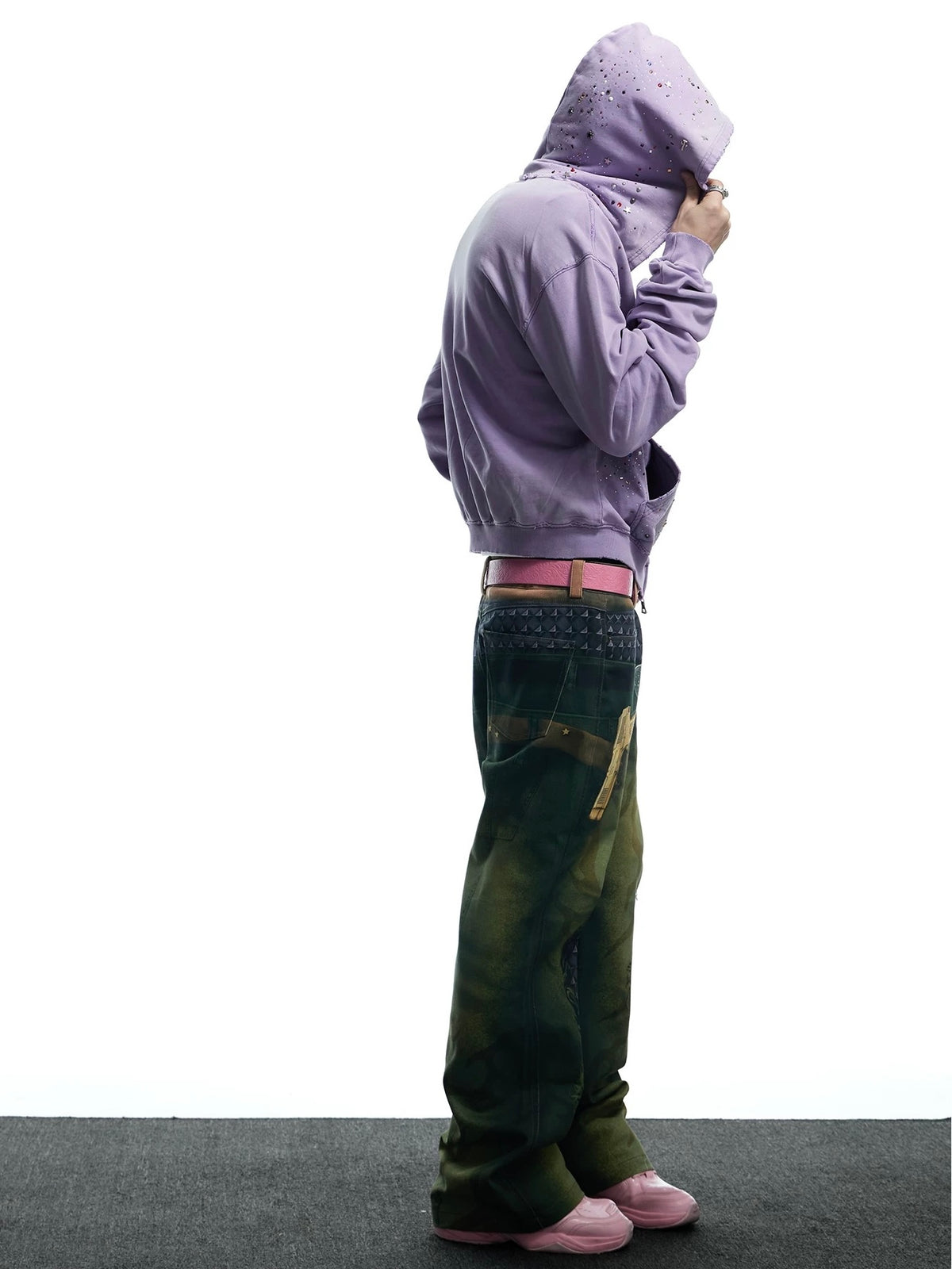 【DND4DES】Rhinestone Washed Distressed Hoodie