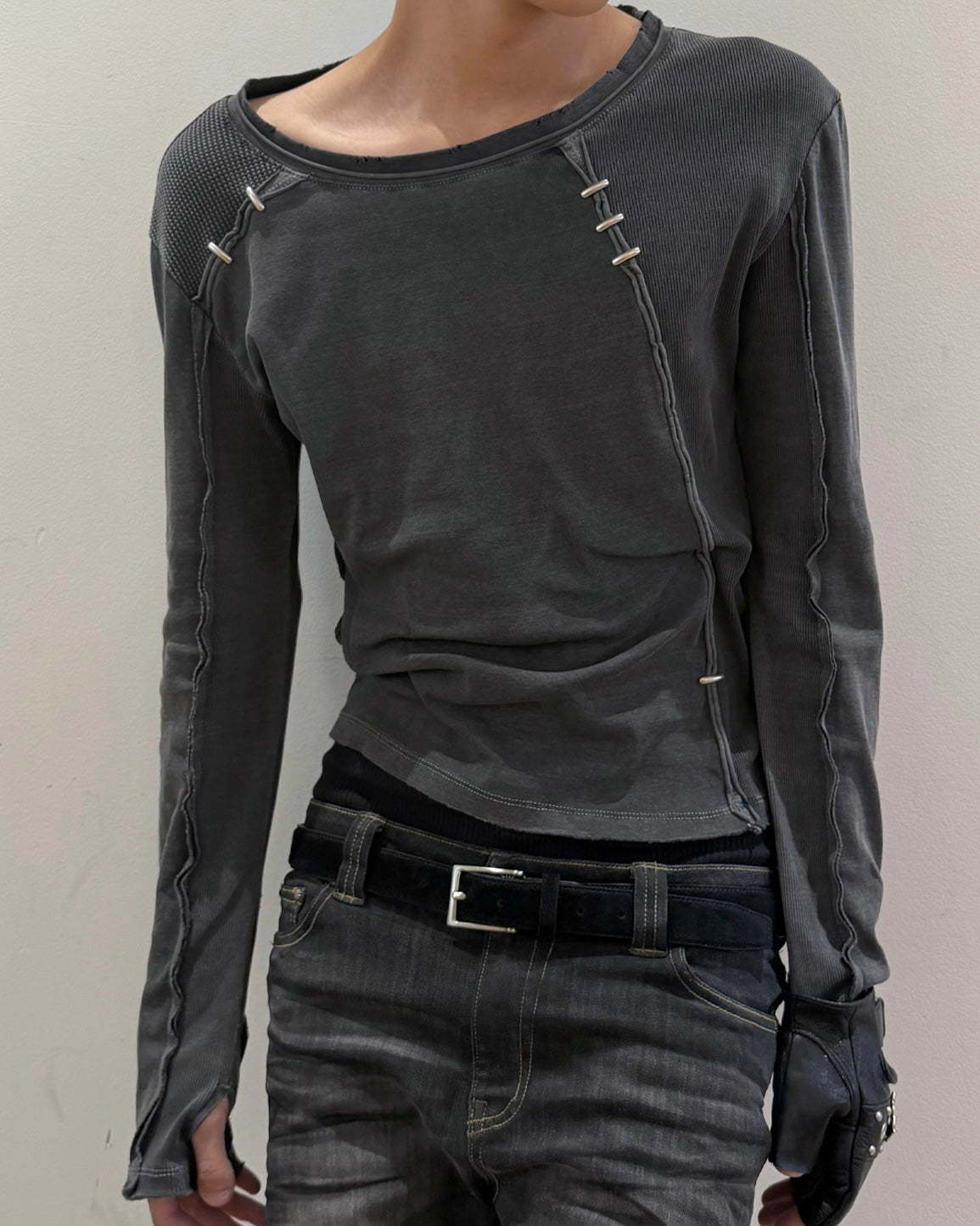 【LECYTO】Pigment Shade Pieces Long Sleeve