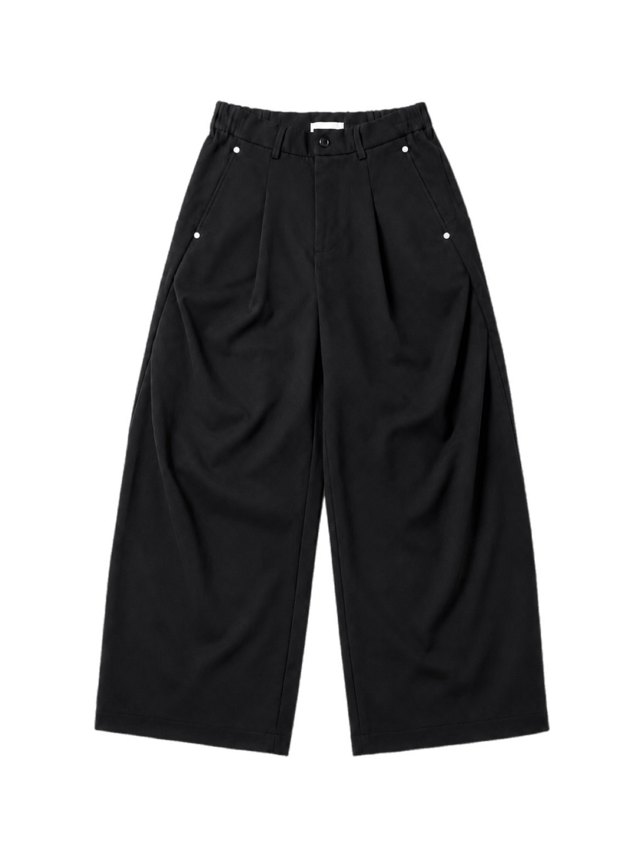 受注制【Chikashitsu +】curve tuck rivet wide slacks