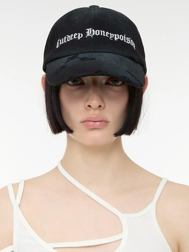 【ROCK CAKE】Slogan Washing Ball Cap