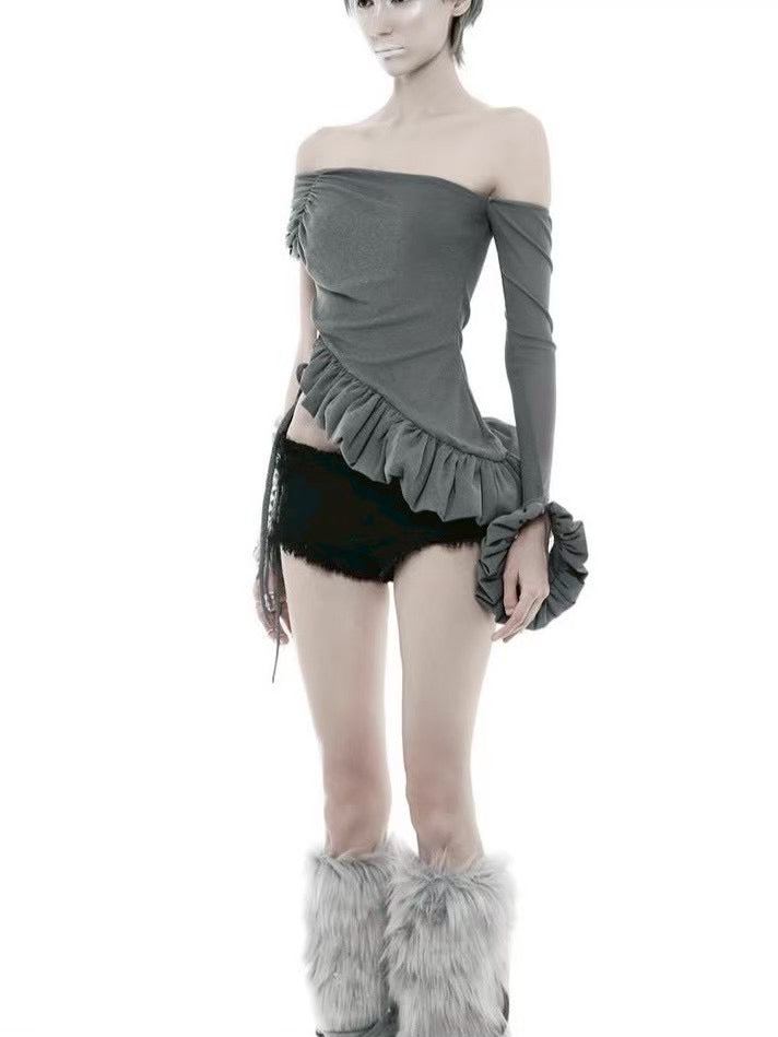 【EYE OF THE STORM】RAW RUFFLE SHORTS