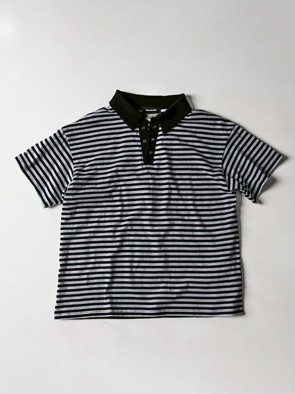 【roaringrad】Striped Polo T-shirt