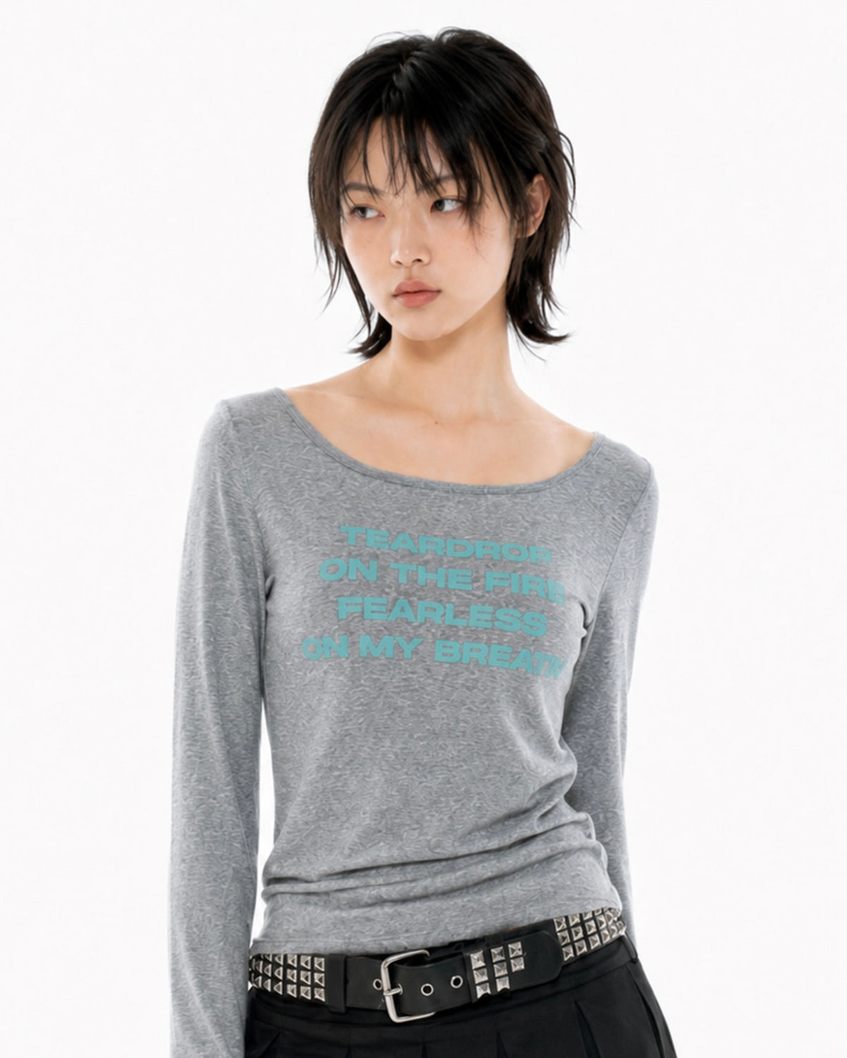 【runningHIGH】LETTERING SLIM L/S TEE