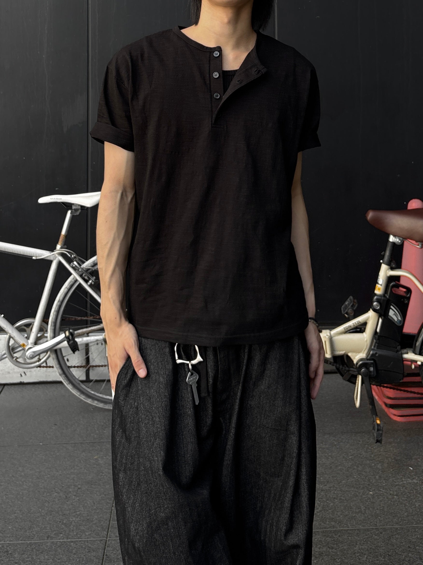 【youll】basic henley neck tee (2color)