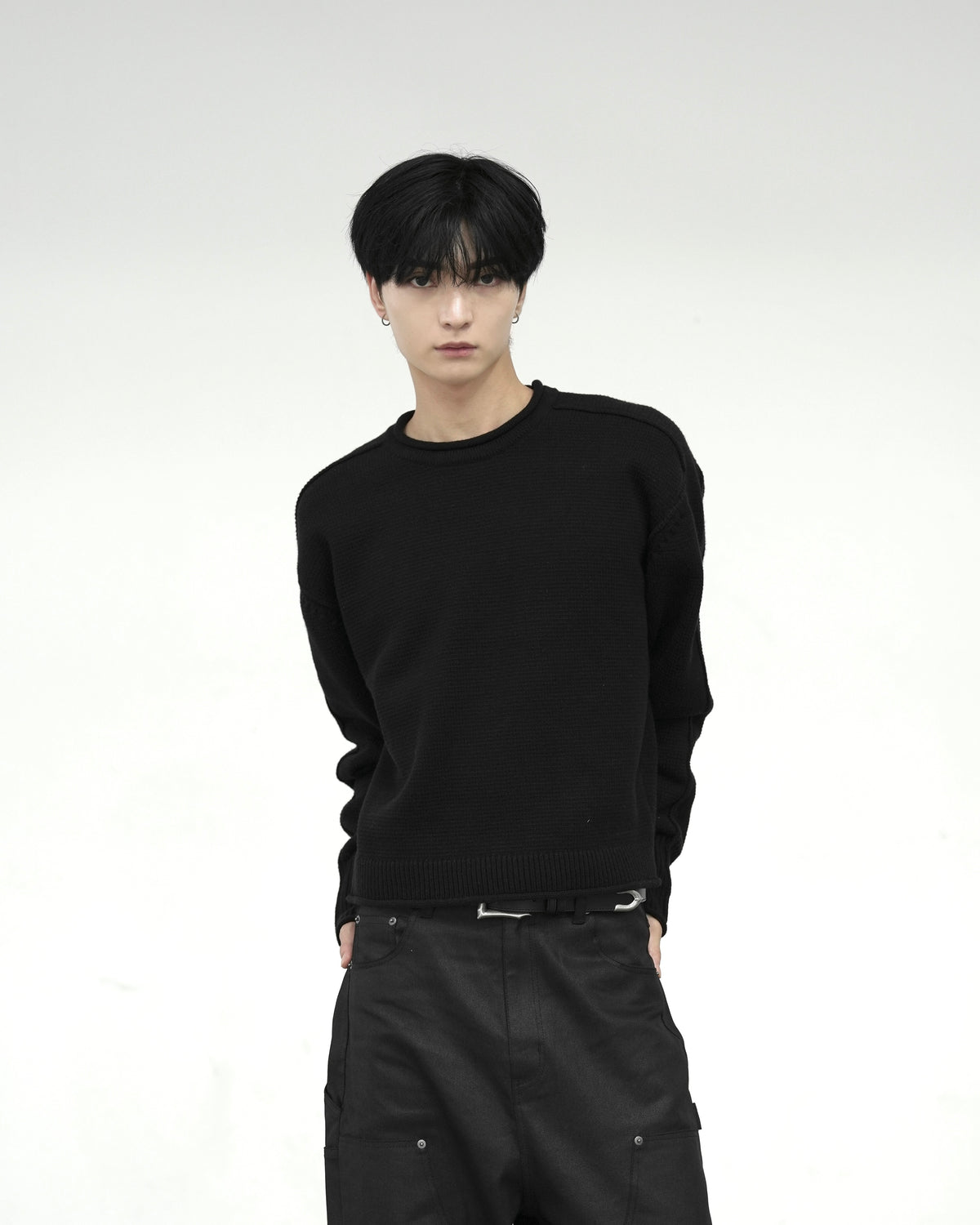 【CHIKASHITSU PLUS HIGH】Contour roll knit sweater (2color)