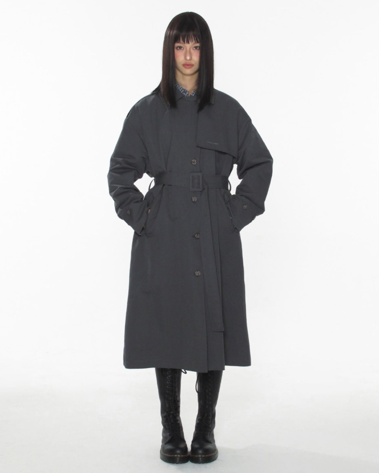 【CRANK】BELTED LONG TRENCH COAT