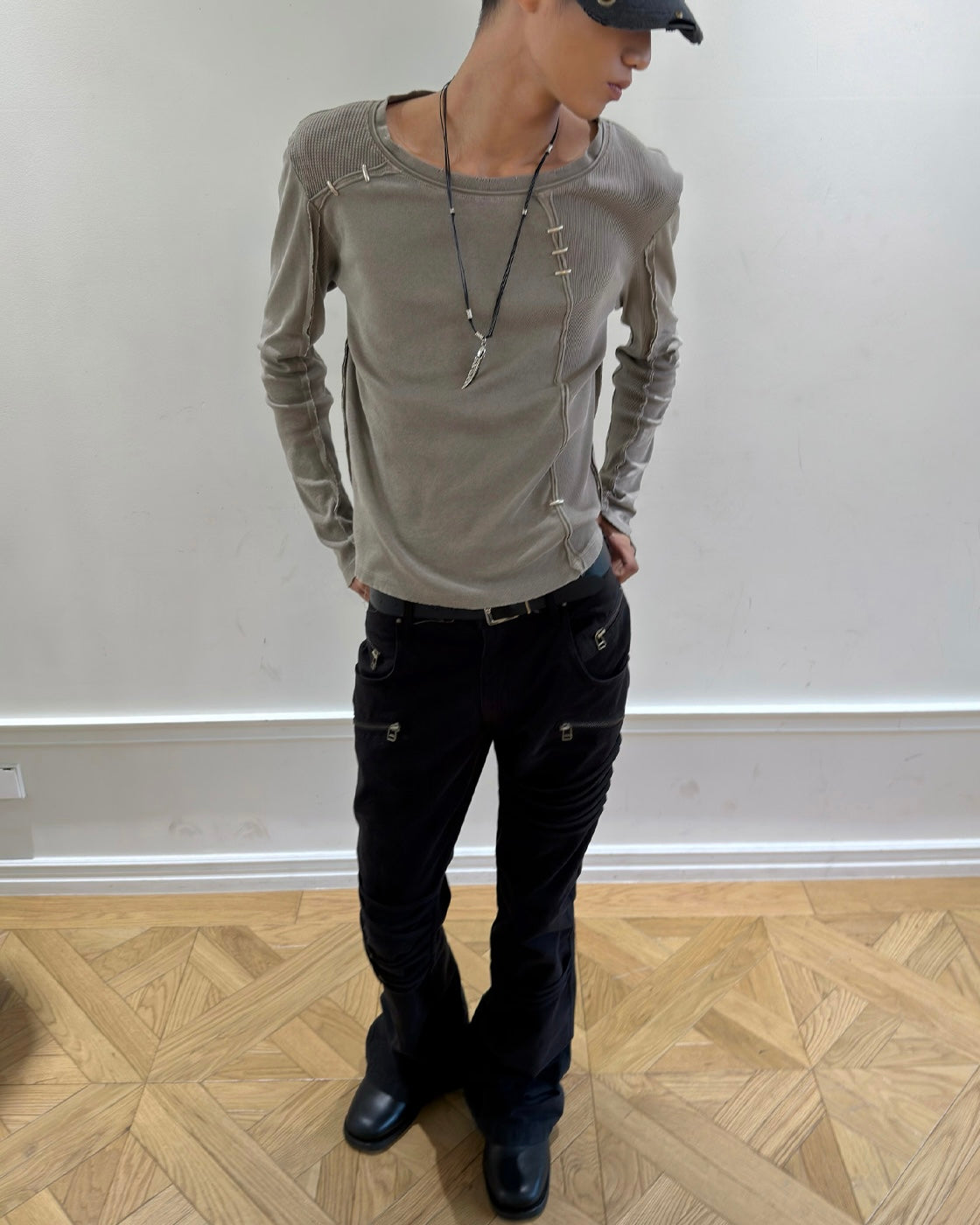 【LECYTO】Pigment Shade Pieces Long Sleeve