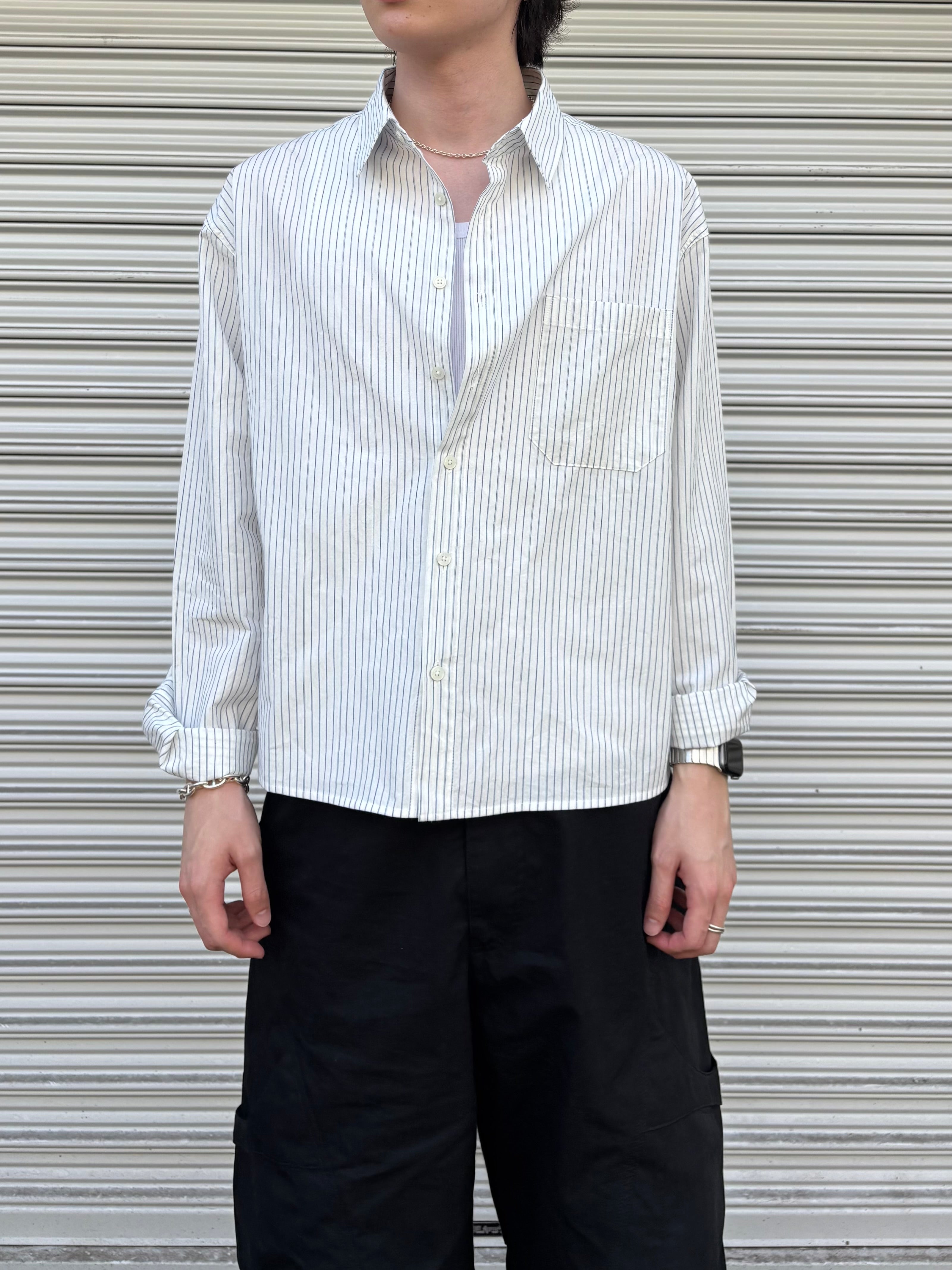 東京店WEB限定受注制【Chikashitsu +】compact stripe shirt (2color)