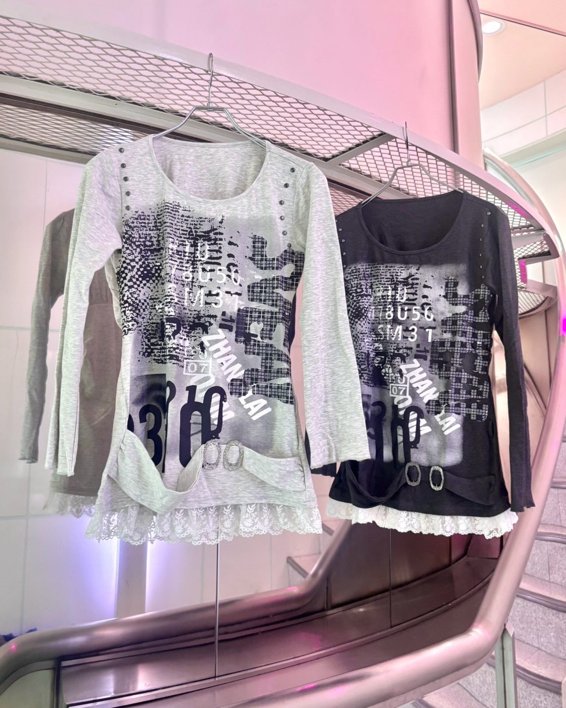 国際配送【BABY09】graphic lace long sleeve