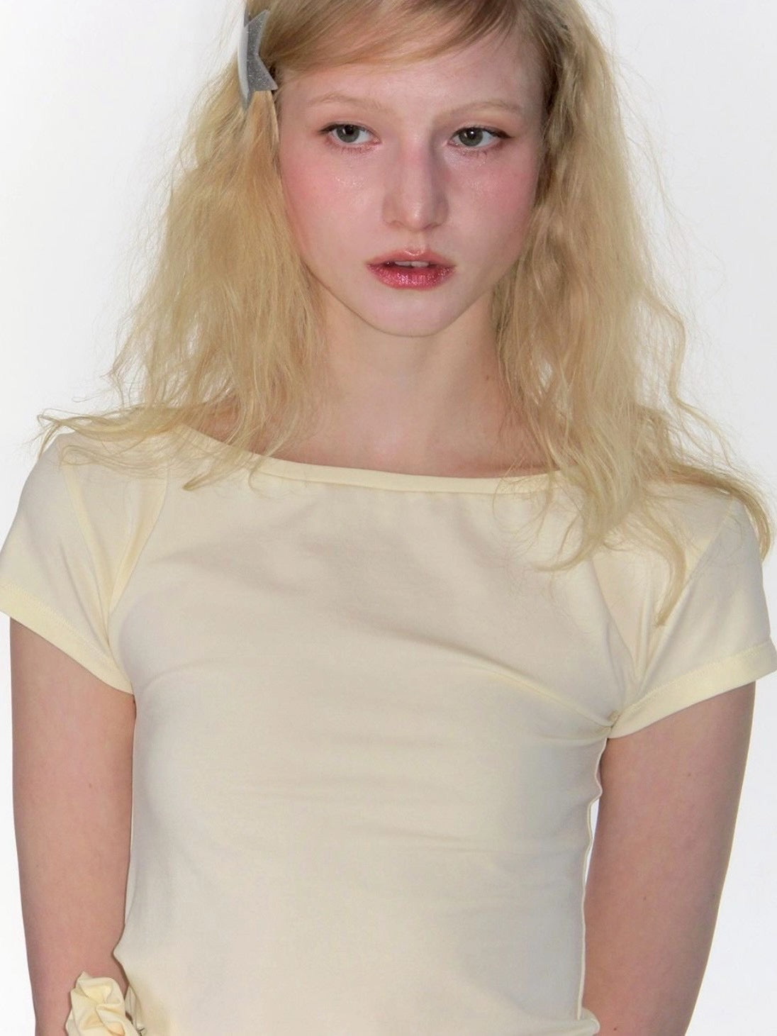 【CRANK】ROSETTE SHIRRING TOP