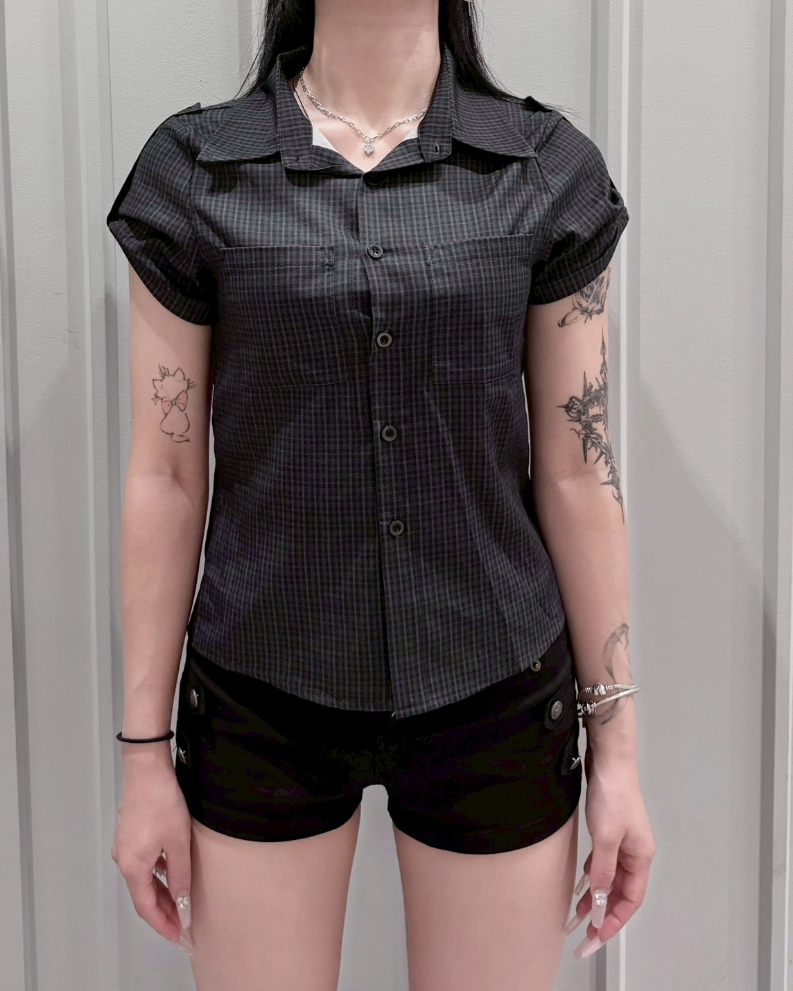 受注制【nmtc+】Roll-Up Check Shirt