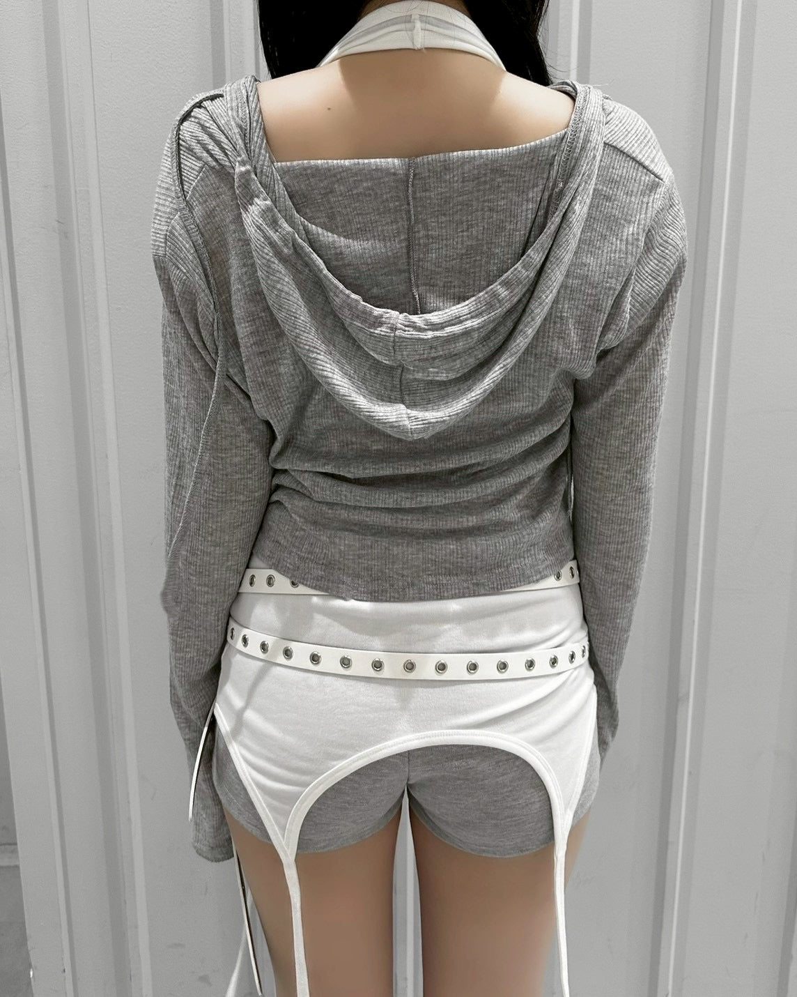 受注制【nmtc+】Sheer Button Hooded Cardigan (2color)