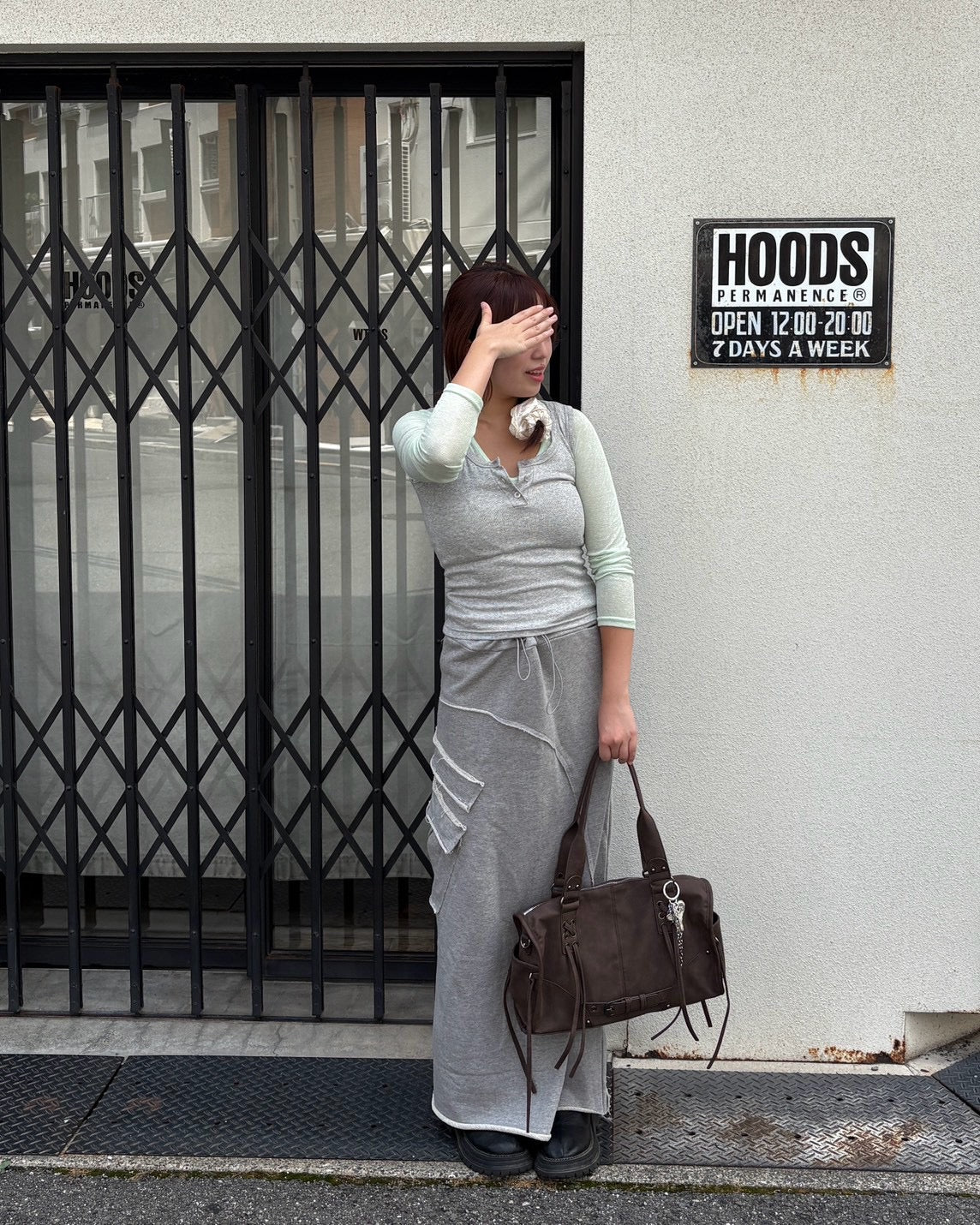 受注制【OaKS】reverse design sweat long skirt (2color)