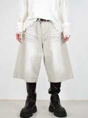 受注制【Chikashitsu +】8-length bermuda denim pants (2color)