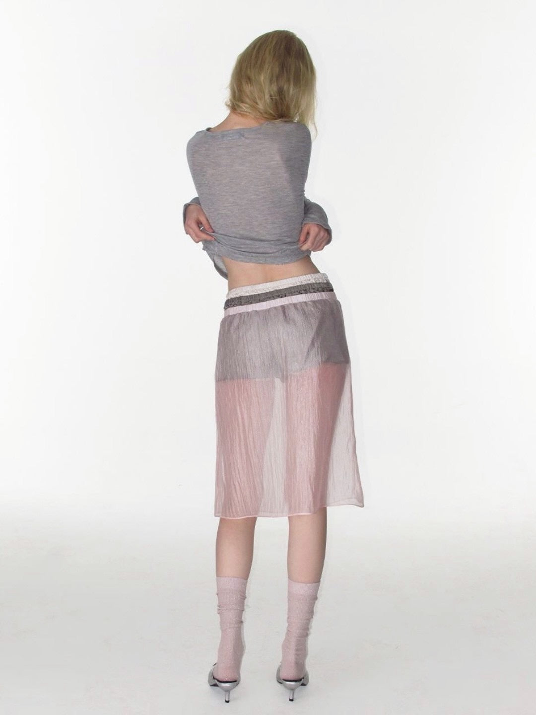 【CRANK】SHEER COLOR BUTTON CARDIGAN