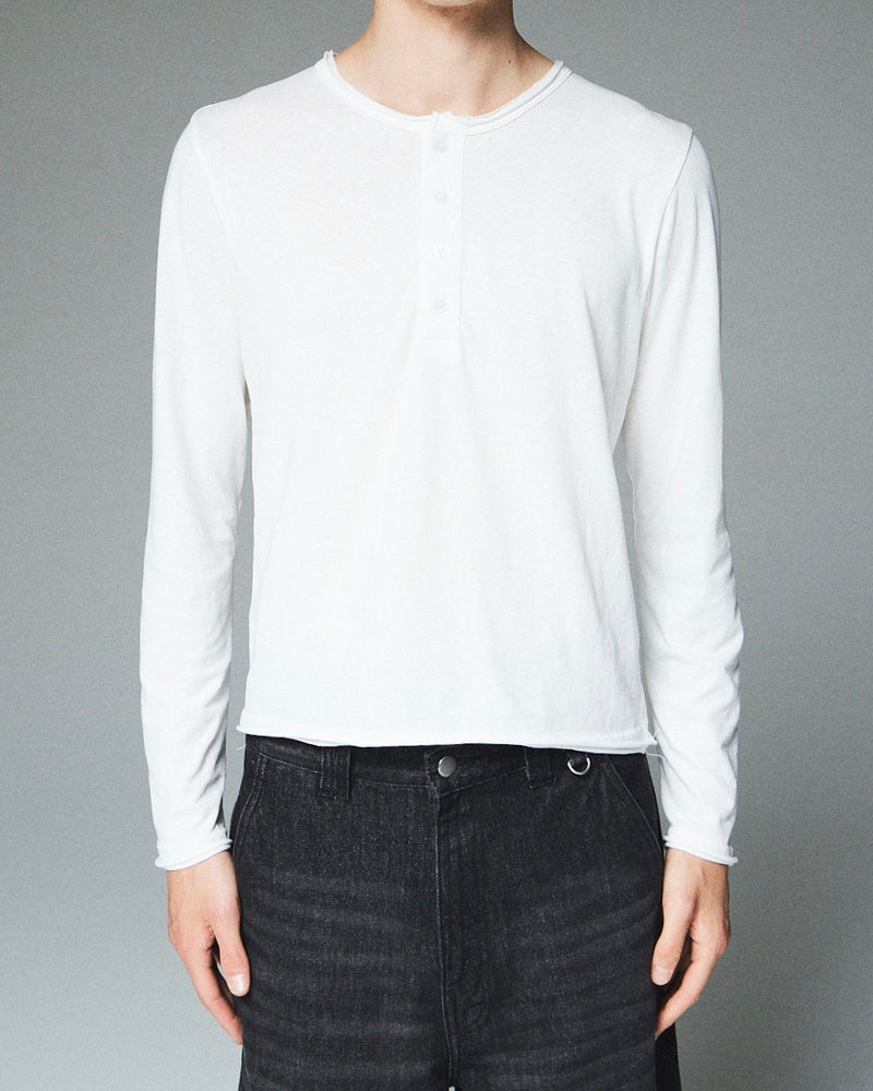 【CS】cut off henley neck tee