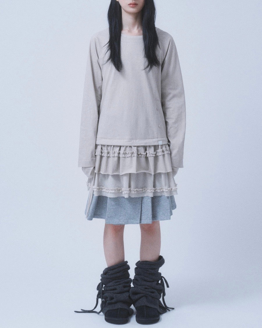 【TUOMIO】FRILL LAYERED LONG SLEEVE