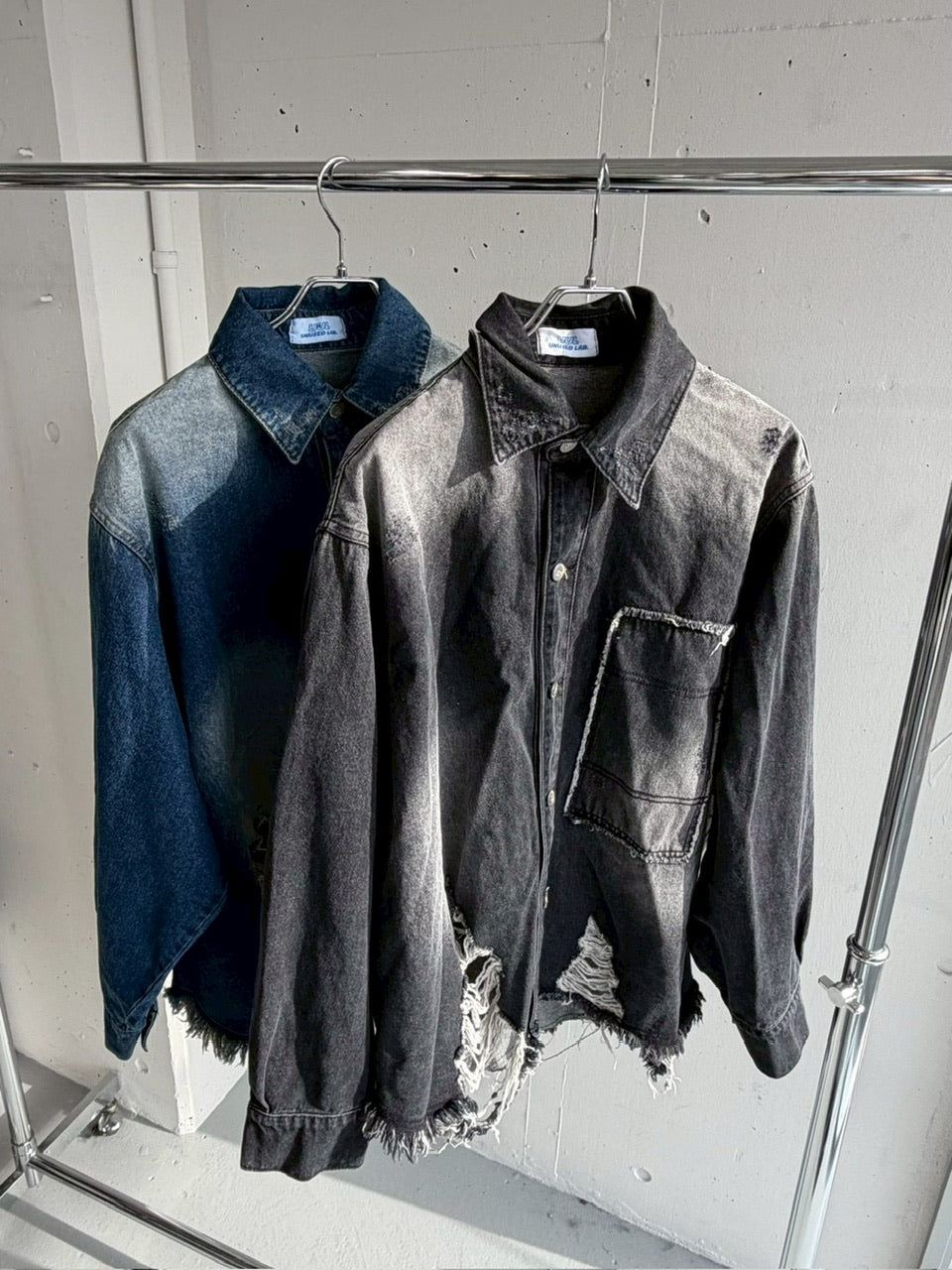 受注制【LUV CODE】damage denim jacket (2color)